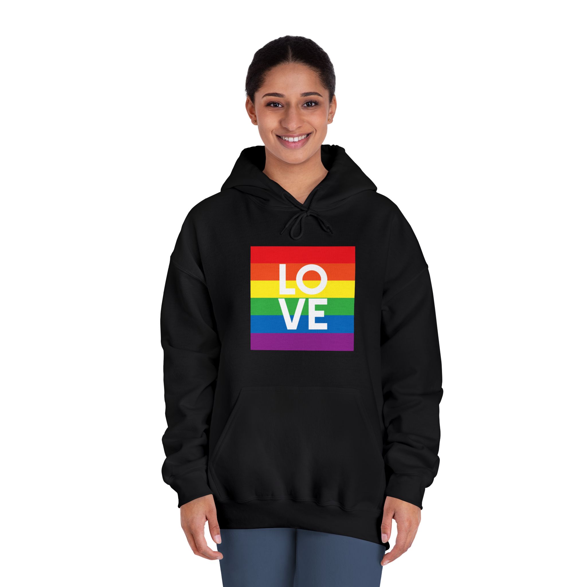Love Lgbt Squere White Unisex Dryblend Hooded Sweatshirt - Image 12