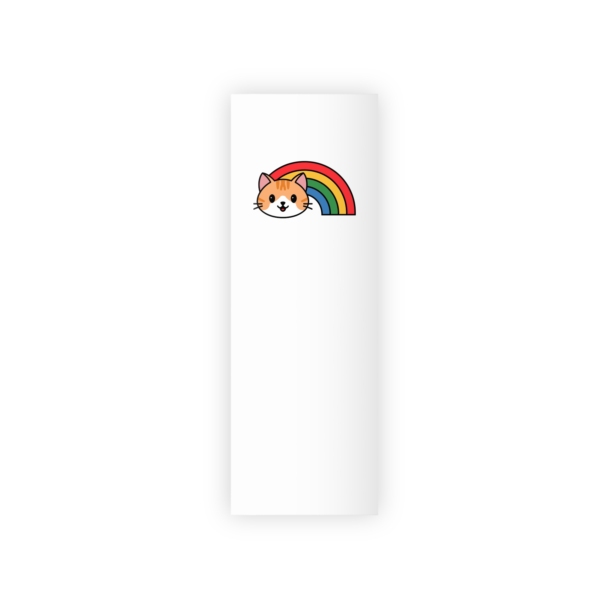 Cartoon Cat Head Illustration With Rainbow Happy Expression(1) Gift Wrapping Paper Rolls 1pc - Image 5