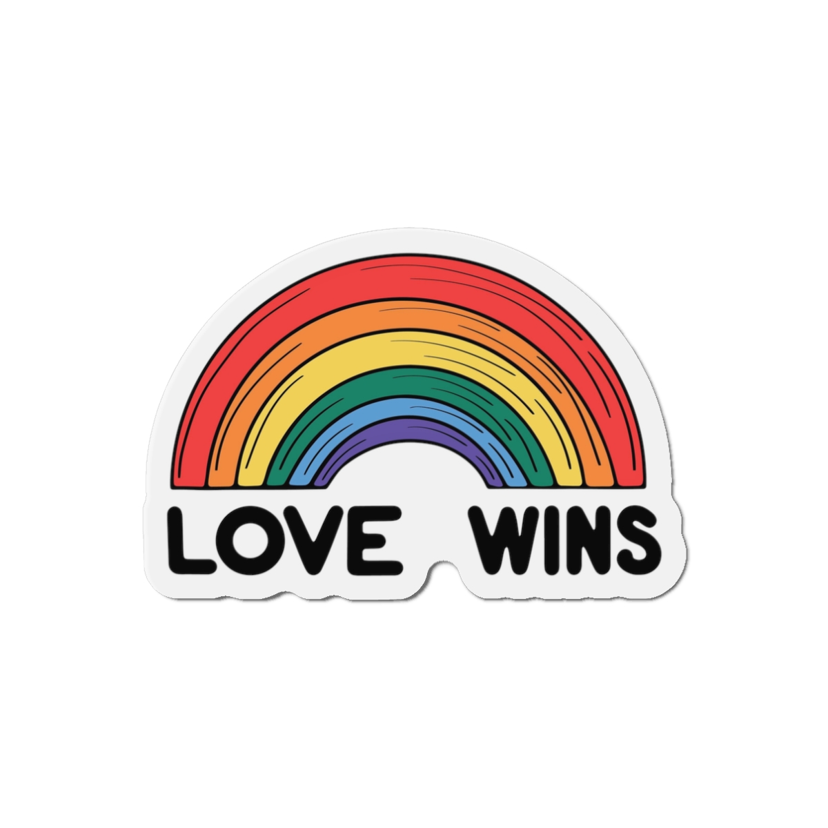 Love Wins Rainbow Pride Illustration Die Cut Magnets - Image 4