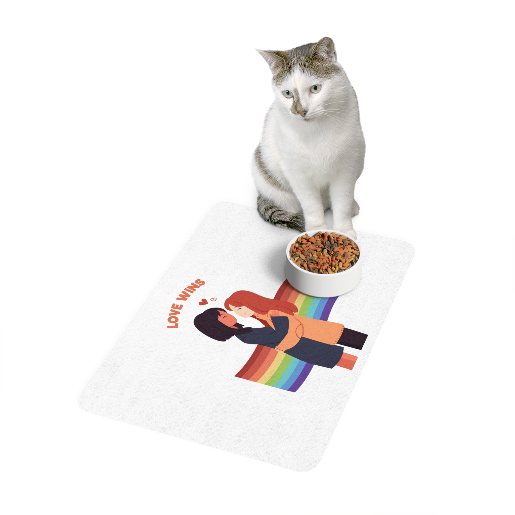 Pride Day People With Women Pet Food Mat 12x18 - Image 3