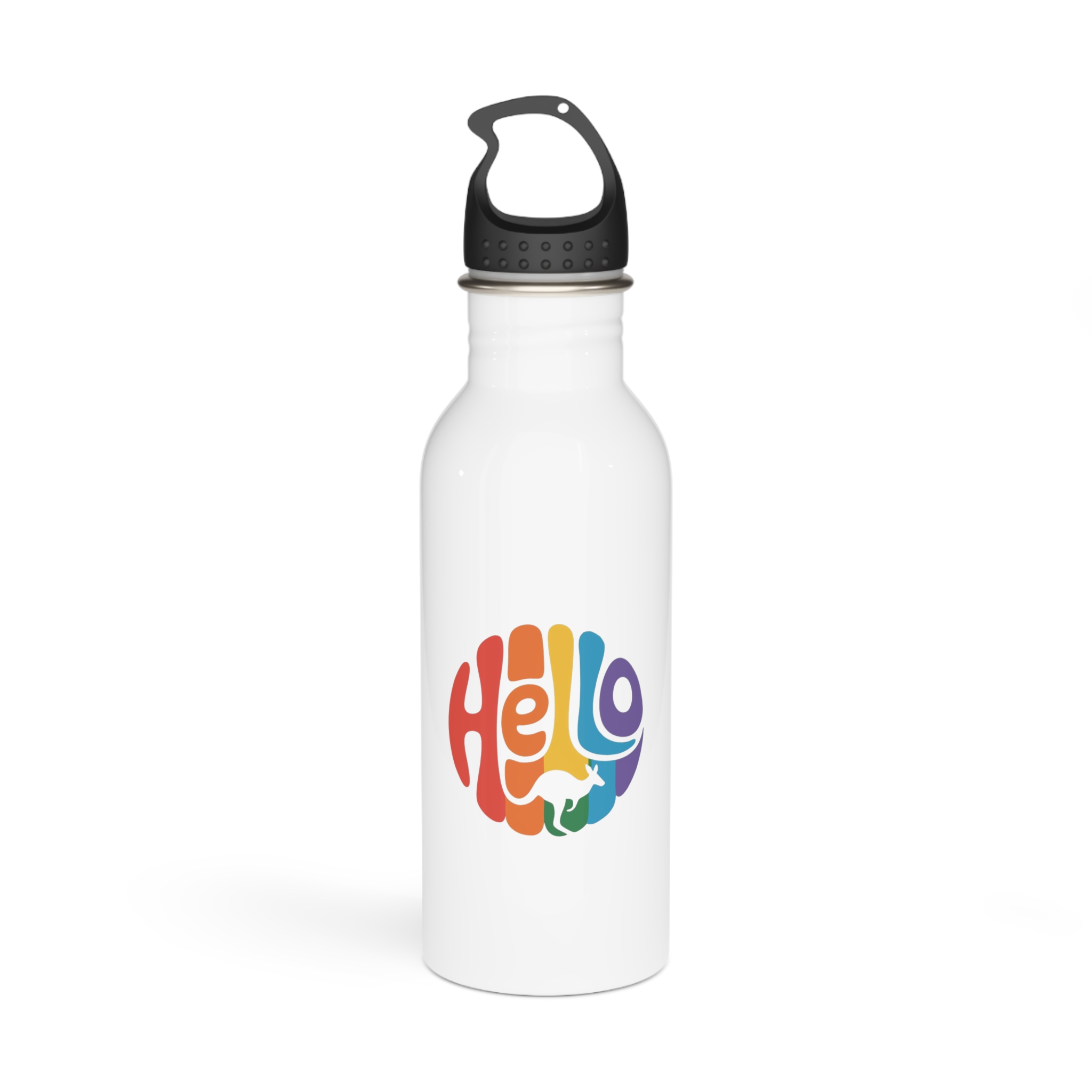 Hello Multicolor Logo Stainless Steel Water Bottle