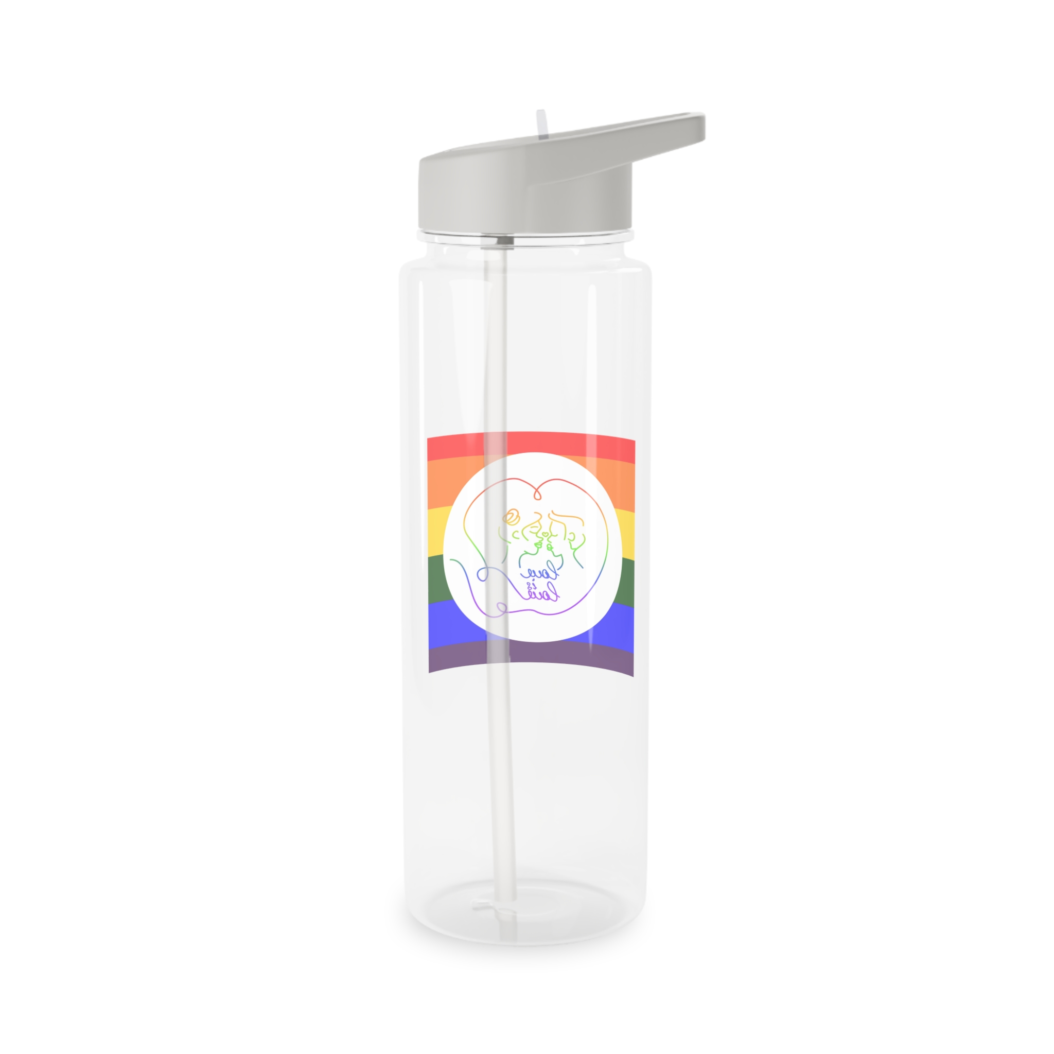 Poster With Kissing Woman Hand Lettering Love Is Love Theme Month Pride Lgbtq Love Background Tritan Water Bottle - Image 6