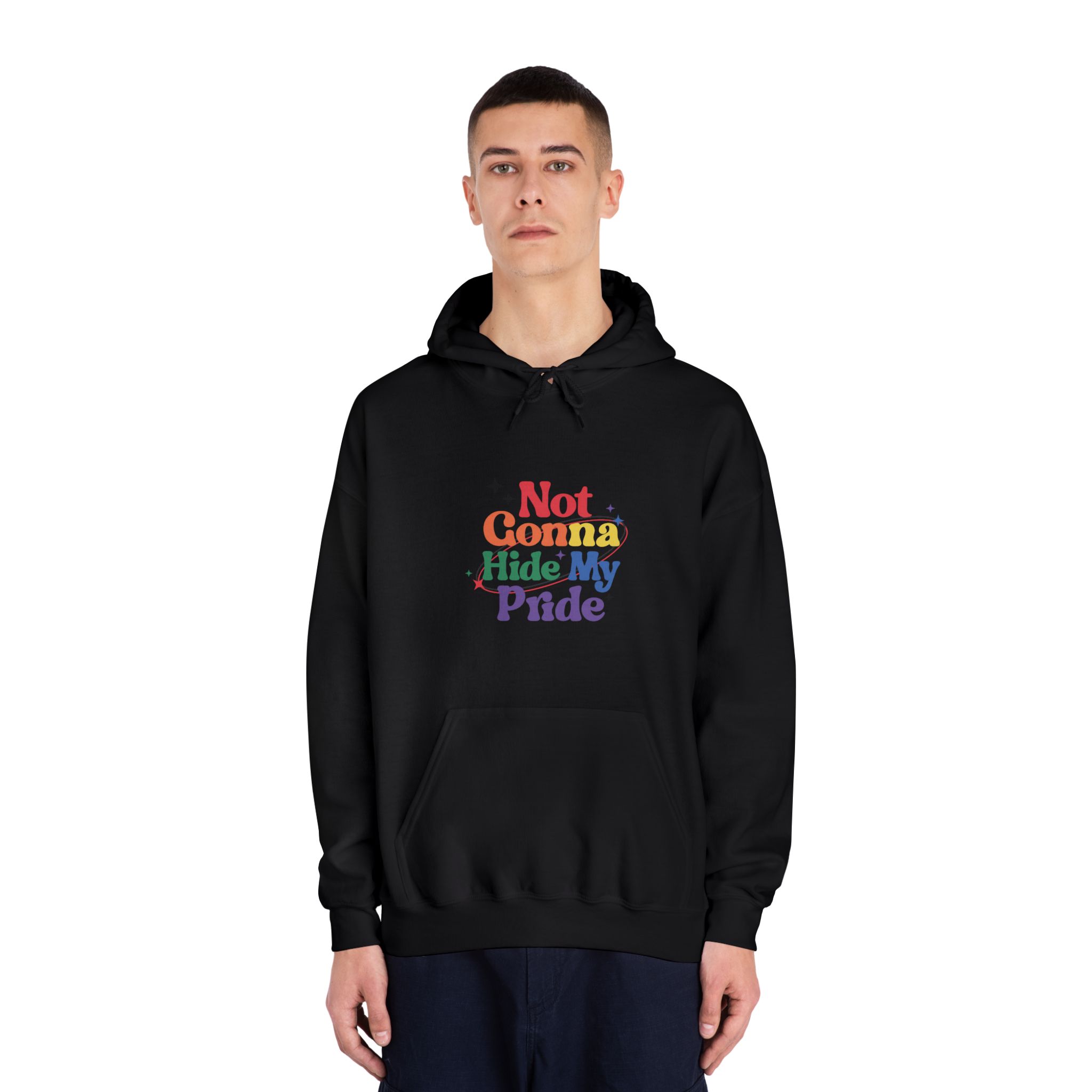Poster That Says Gonna Hide My Pride Unisex Dryblend Hooded Sweatshirt - Image 11