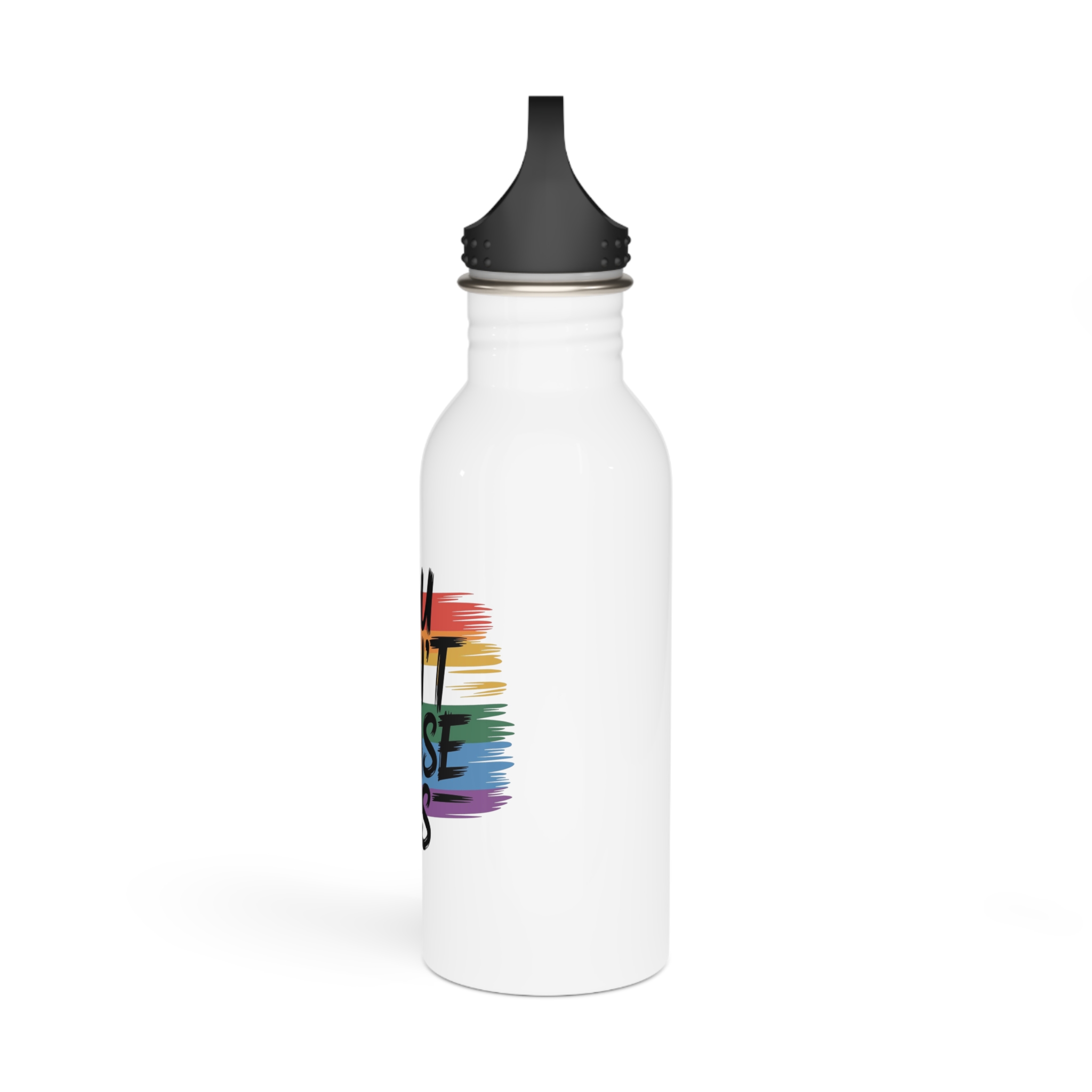 You Cant Erase Us T Shirt Design Isolated White Background Stainless Steel Water Bottle - Image 4