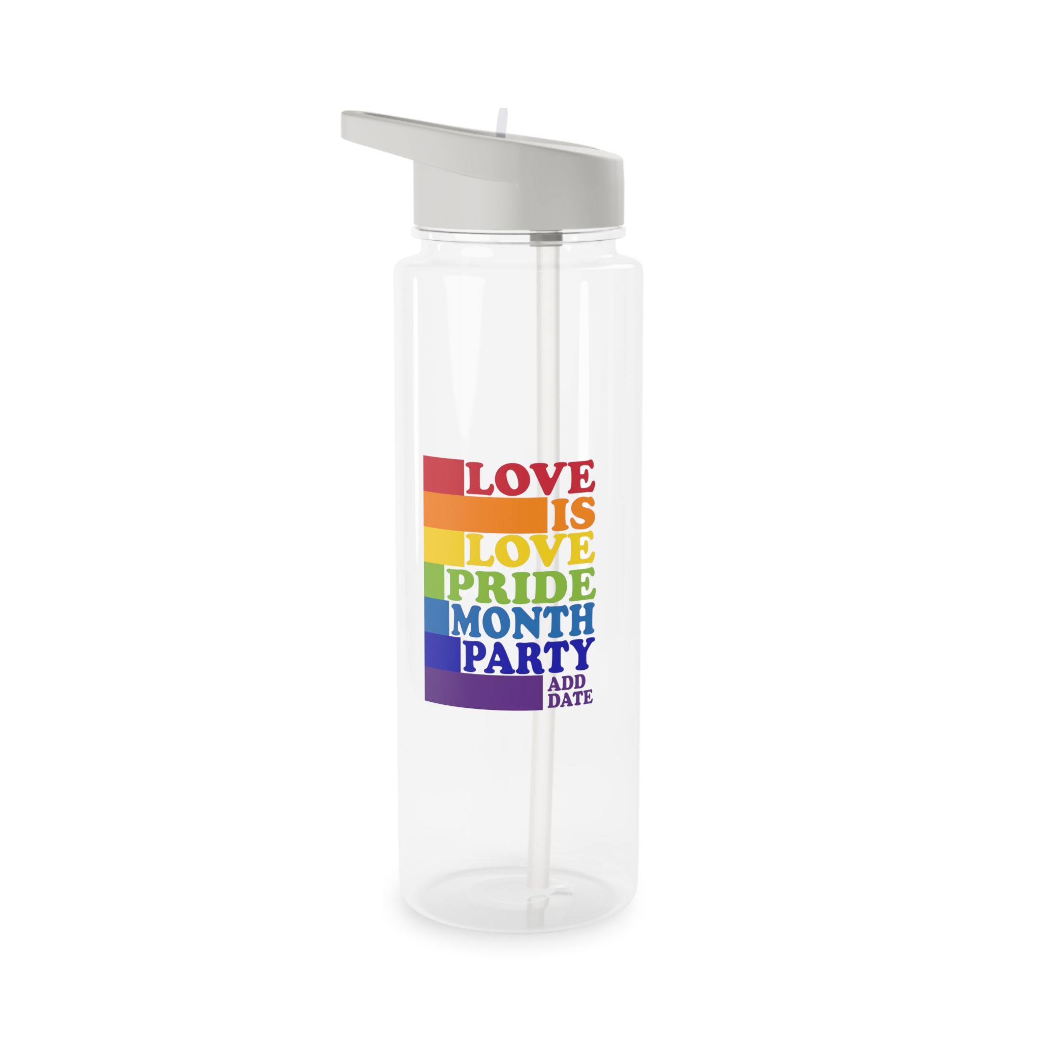 Love Is Love Pride Month Party Poster Flyer Social Media Post Design Tritan Water Bottle - Image 5