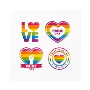 Label Collection With Pride Day Laminate Stickers Square