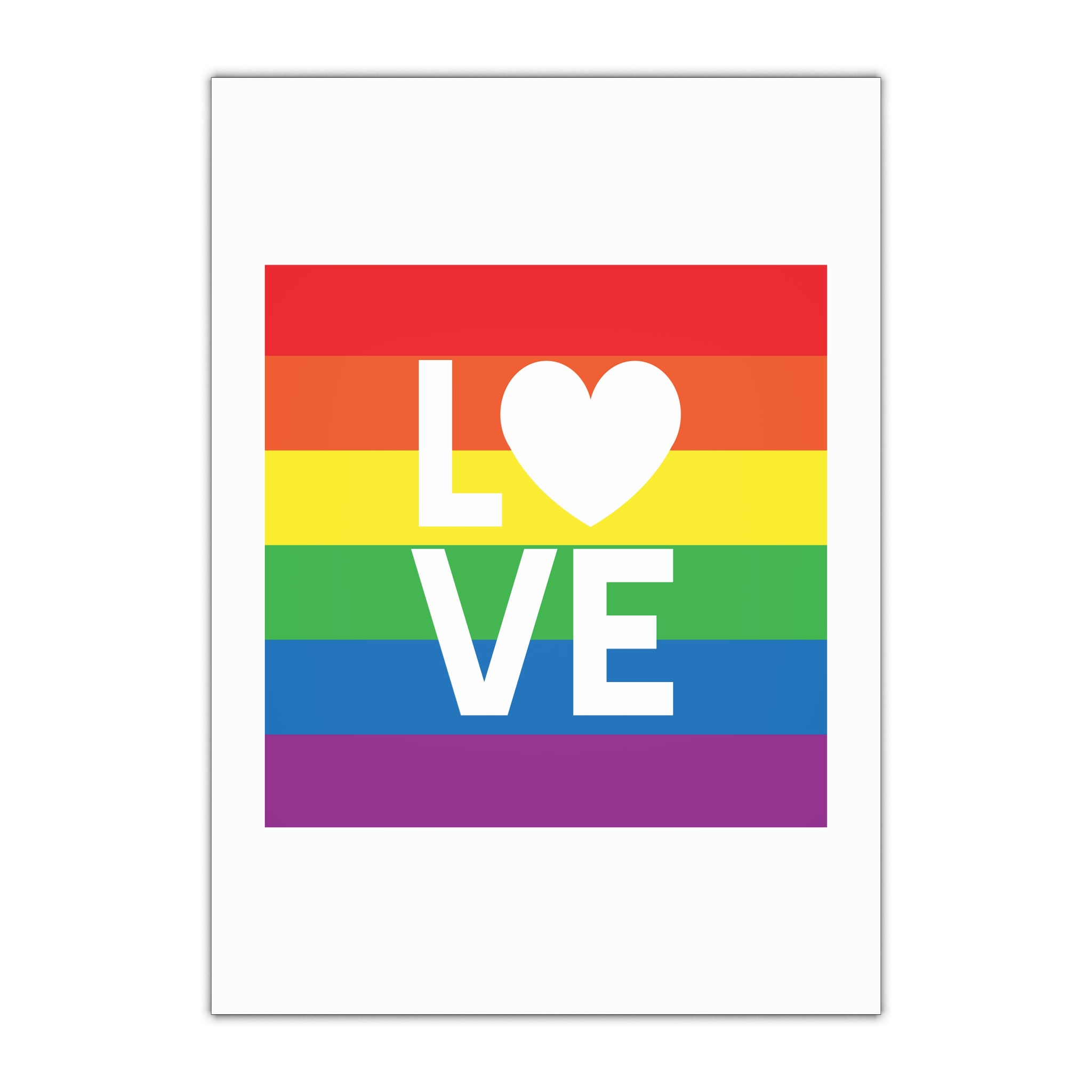 Love Lgbt Heart Squere White Gift Wrapping Paper Sheets 1pc