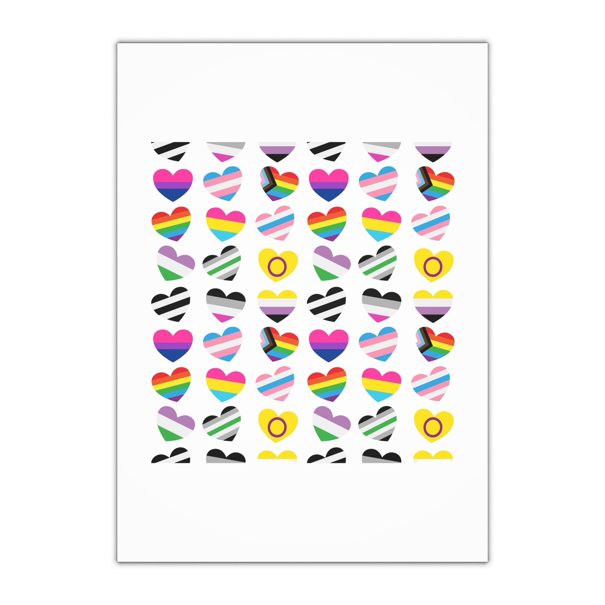 Vector Seamless Pattern Gender Lgbt Flag Heart (1) Gift Wrapping Paper Sheets 1pc