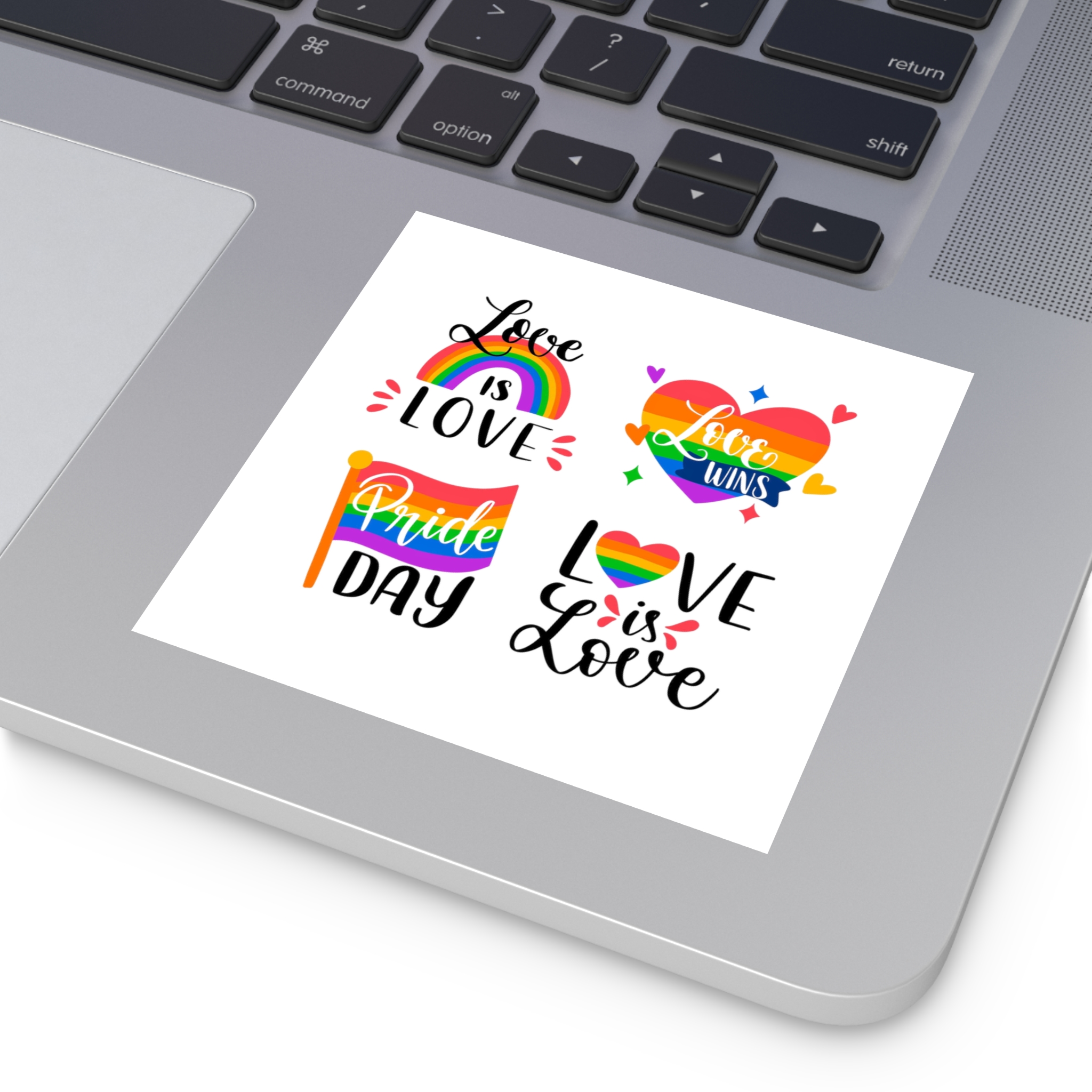 Hand Drawn Pride Day Label Collection Laminate Stickers Square - Image 27
