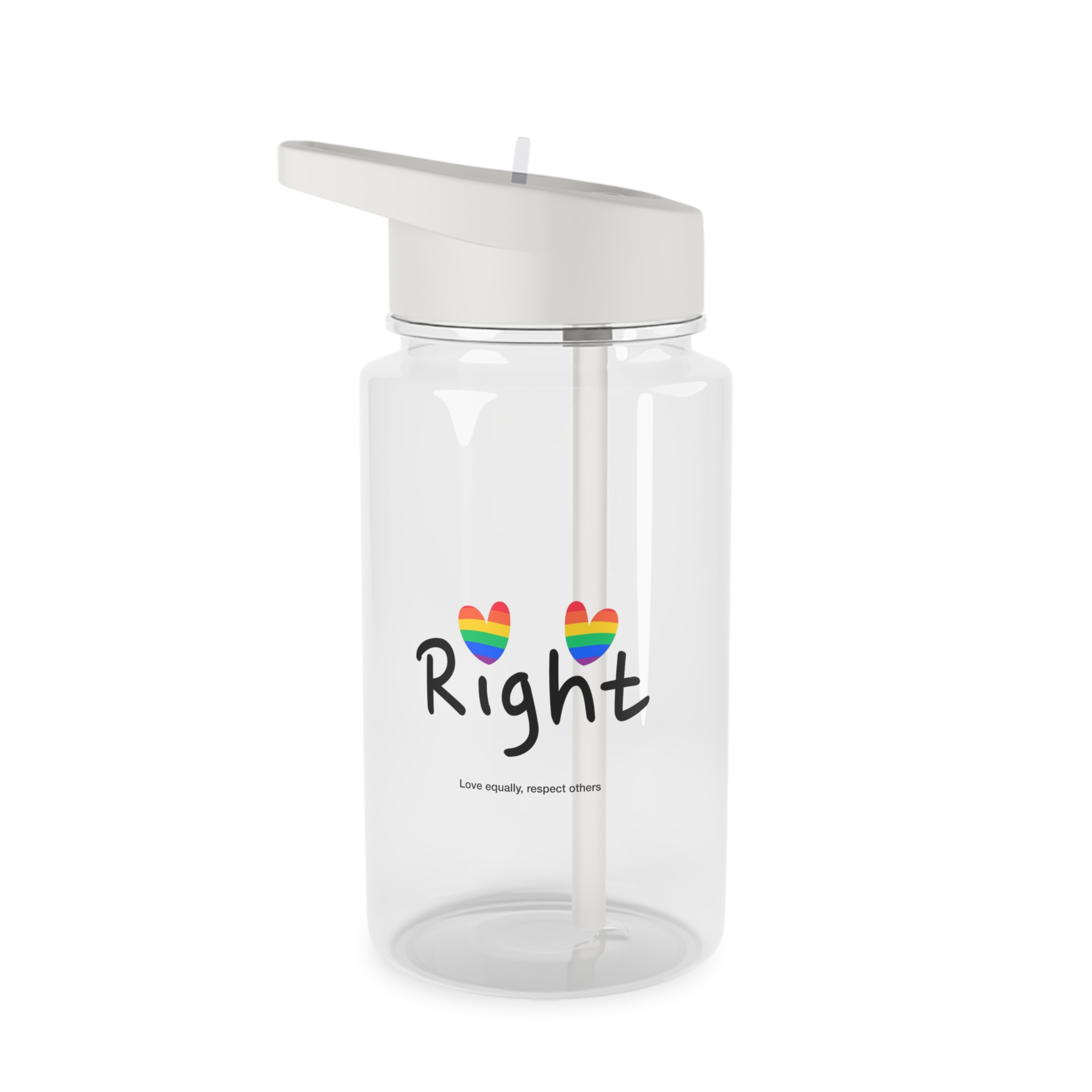 Love Letter Pride Rainbow Lettering Text Writing Pattern Freedom Love Heart Homo Colors Flag Parade(1) Tritan Water Bottle