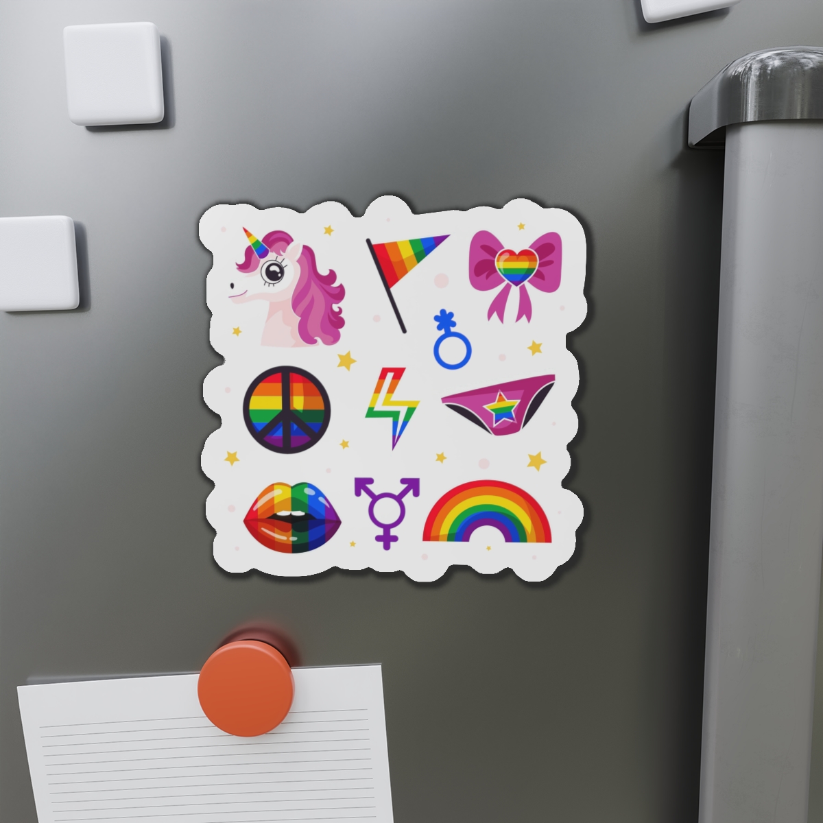 Flat Pride Month Lgbt Elements Collection Die Cut Magnets - Image 14
