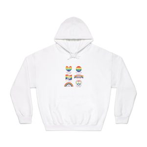 Pride Day Badges Illustration Set Unisex Dryblend Hooded Sweatshirt