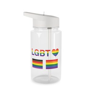 Lgbt Word Text Letter With Heart Rainbow Color Flag Isolated White Background Vector Illustrati Tritan Water Bottle