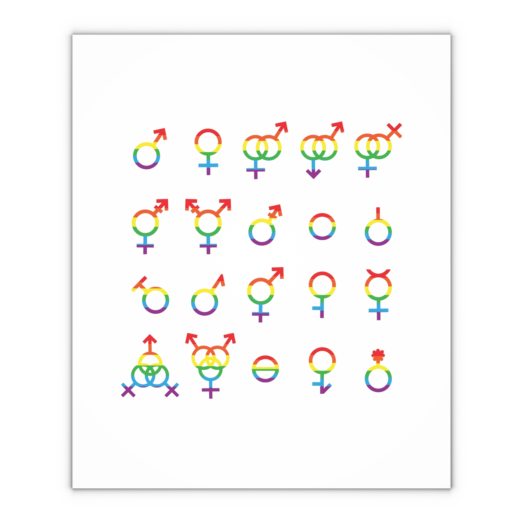 Vector Gender Symbols Sexual Orientation Set Gift Wrapping Paper Sheets 1pc - Image 4
