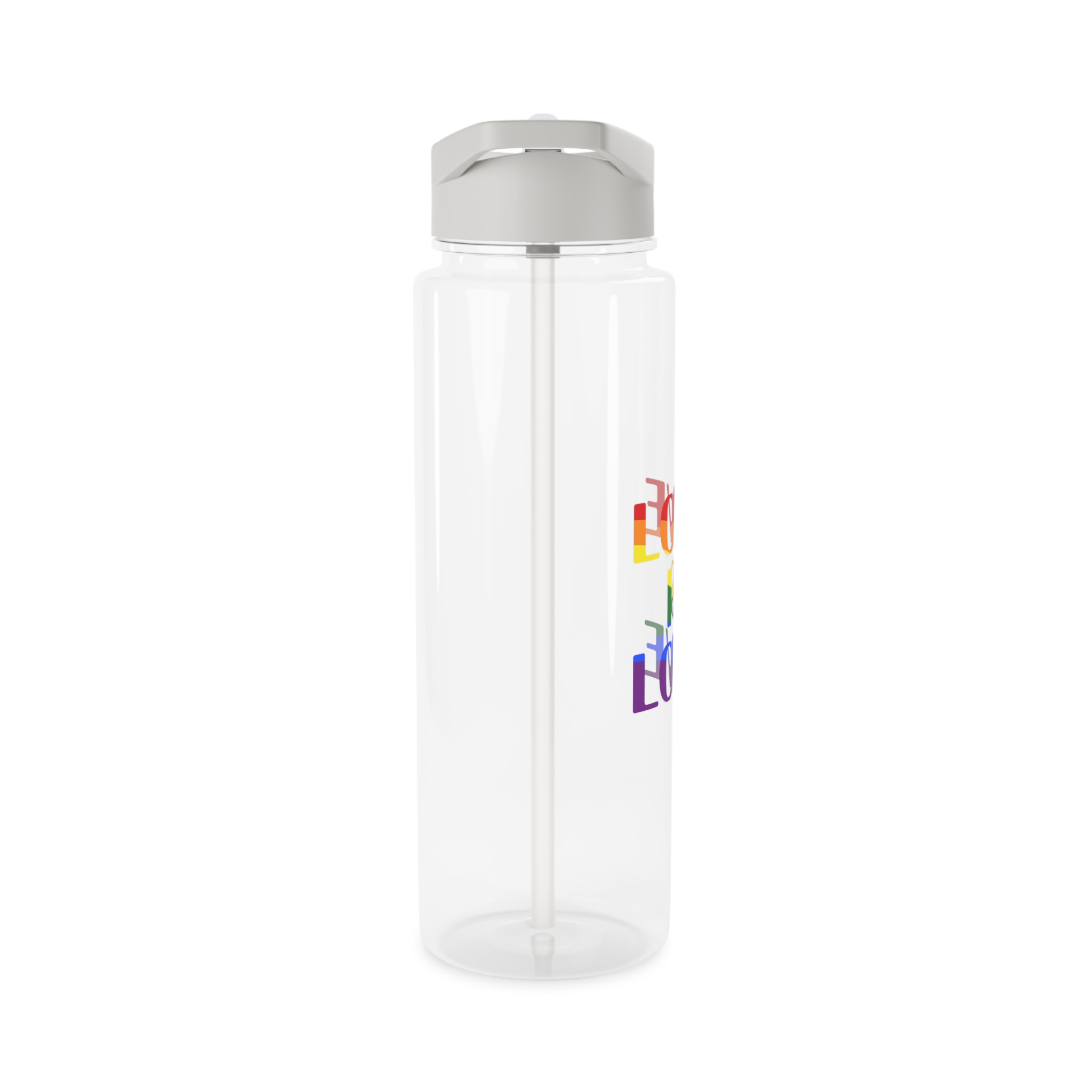 Love Is Love With Rainbow Colors Slogan Typography Banner Tritan Water Bottle - Image 8