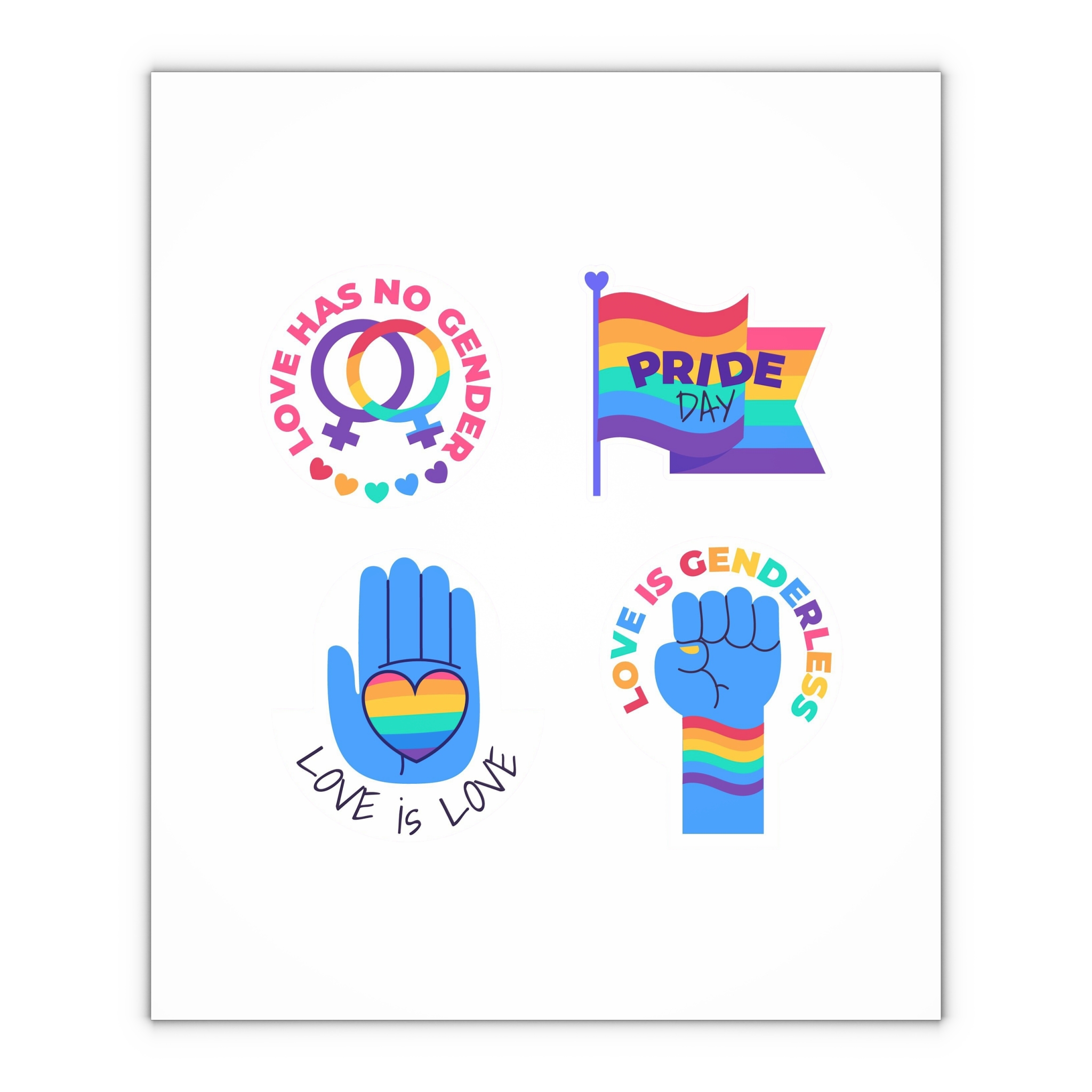 Flat Labels Collection Pride Month Celebration(1) Gift Wrapping Paper Sheets 1pc - Image 4