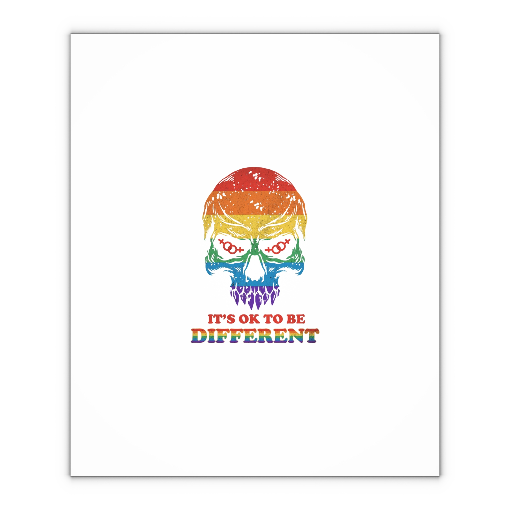 Skull Pride Rainbow Vintage Vector Premium T Shirt Gift Wrapping Paper Sheets 1pc - Image 4