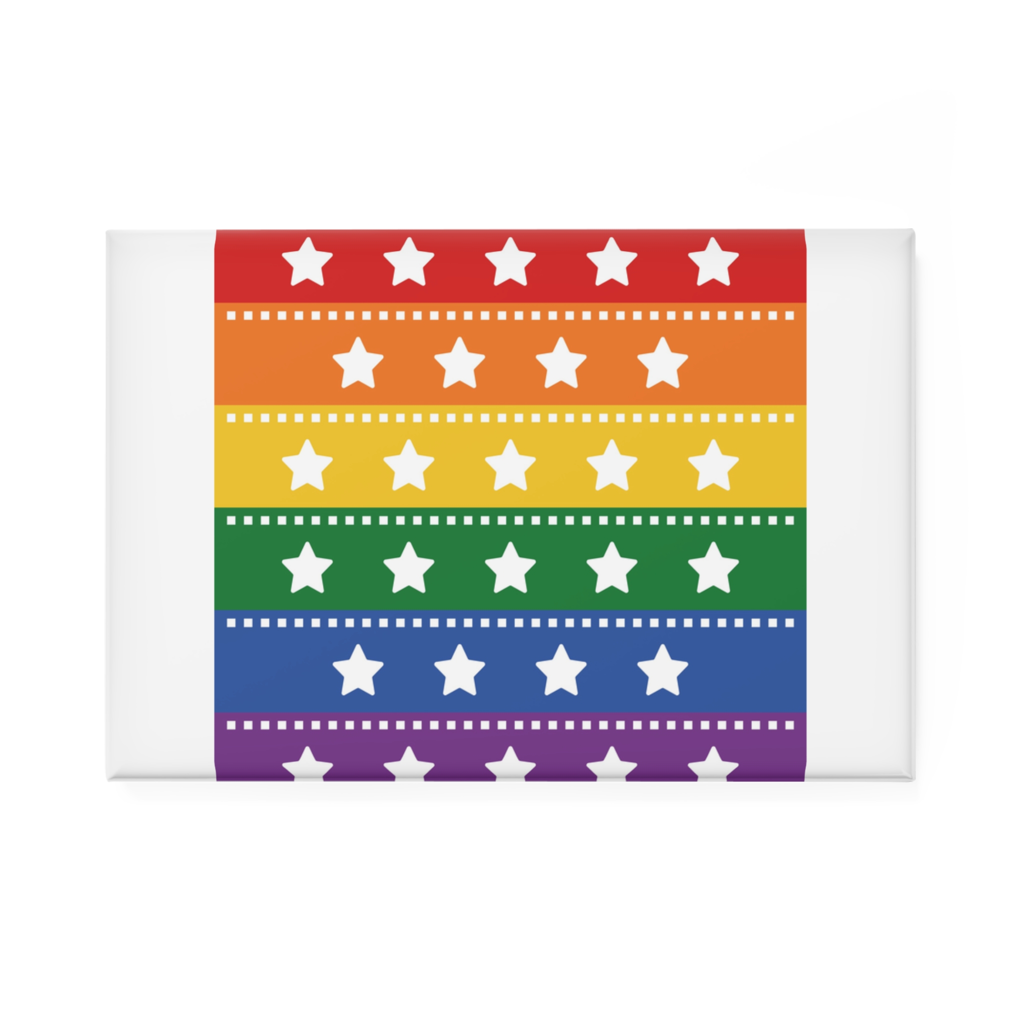 Lgbt Pride Month June Lesbian Gay Bisexual Transgender Lgbtq Flag Rainbow Vector(4) Button Magnet Rectangle 1 And 10 Pcs