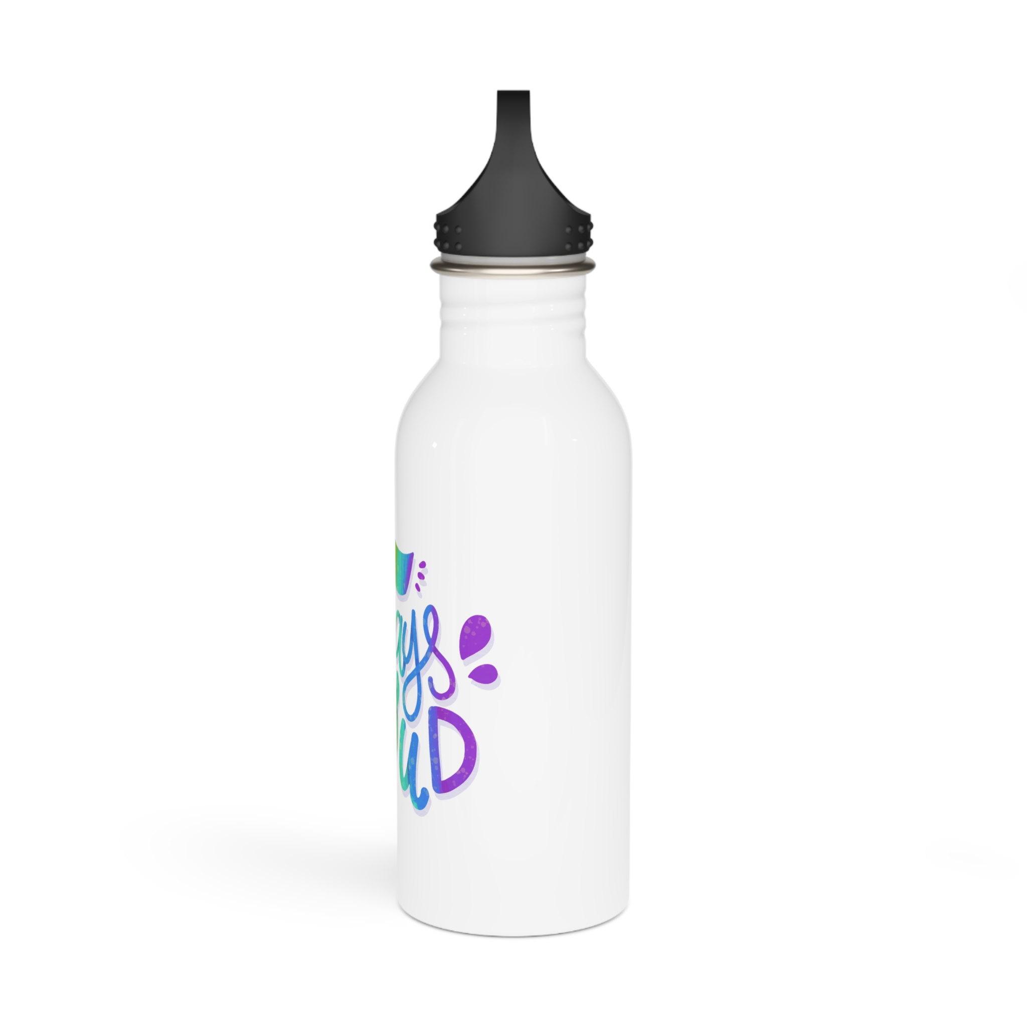 Always Proud Pride Lettering Stainless Steel Water Bottle - Image 4