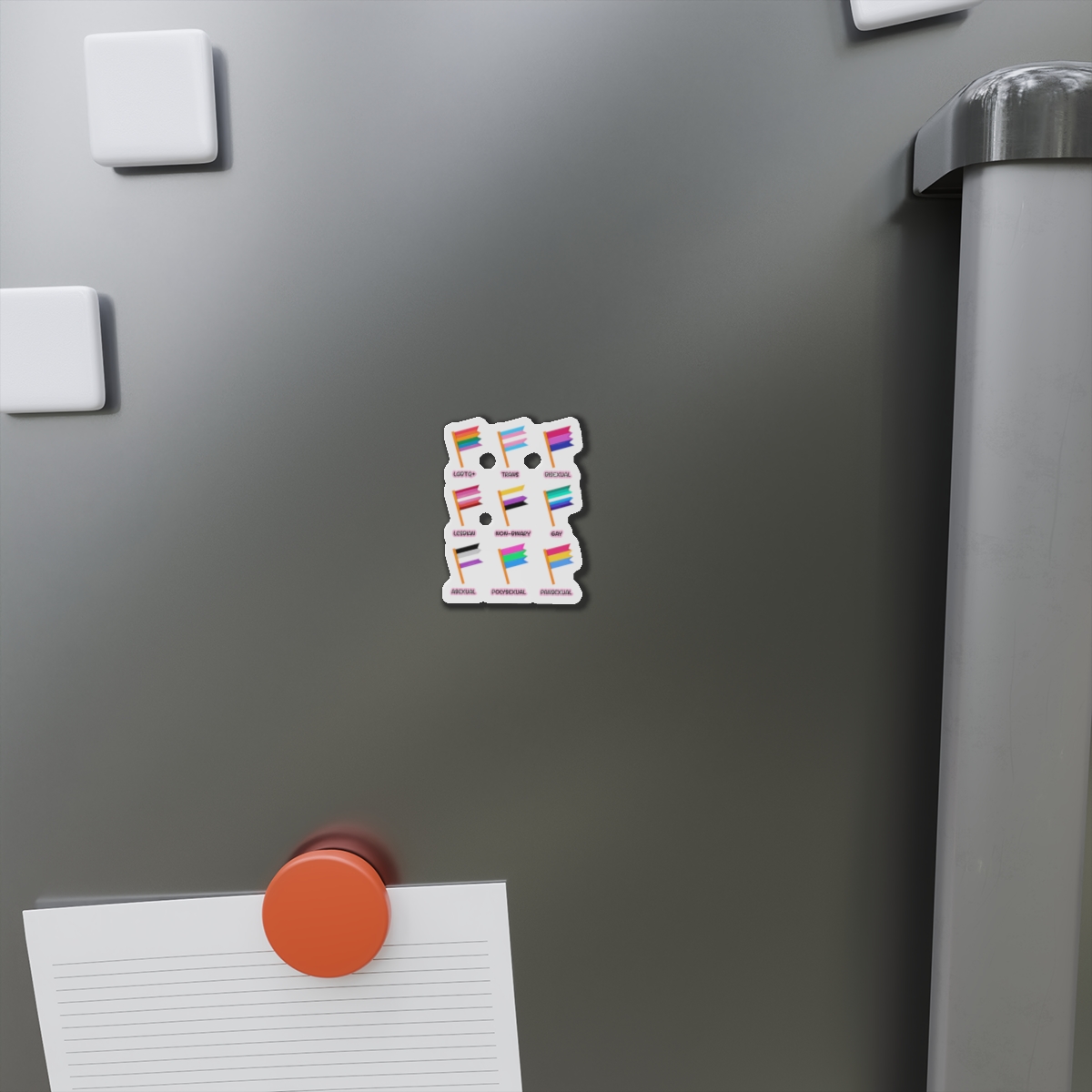 Cute Hand Drawn Set Lgbtq Pride Flags With Names Lgbtq Trans Bisexual Lesbian Nonbinary Asexual Die Cut Magnets - Image 2