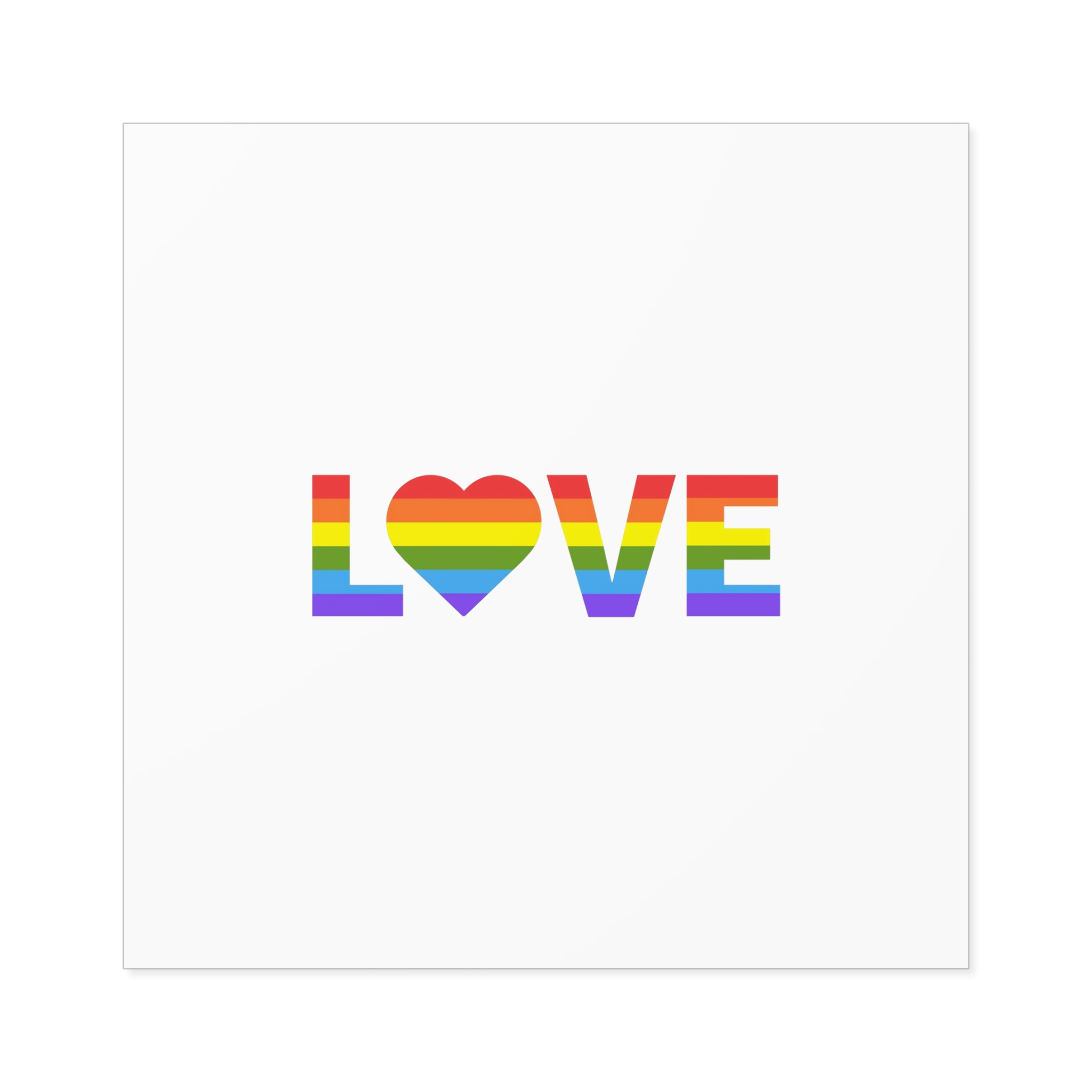 Love With Heart Rainbow Heart Shape Lgbtq Flag White Background Pride Month Laminate Stickers Square - Image 57
