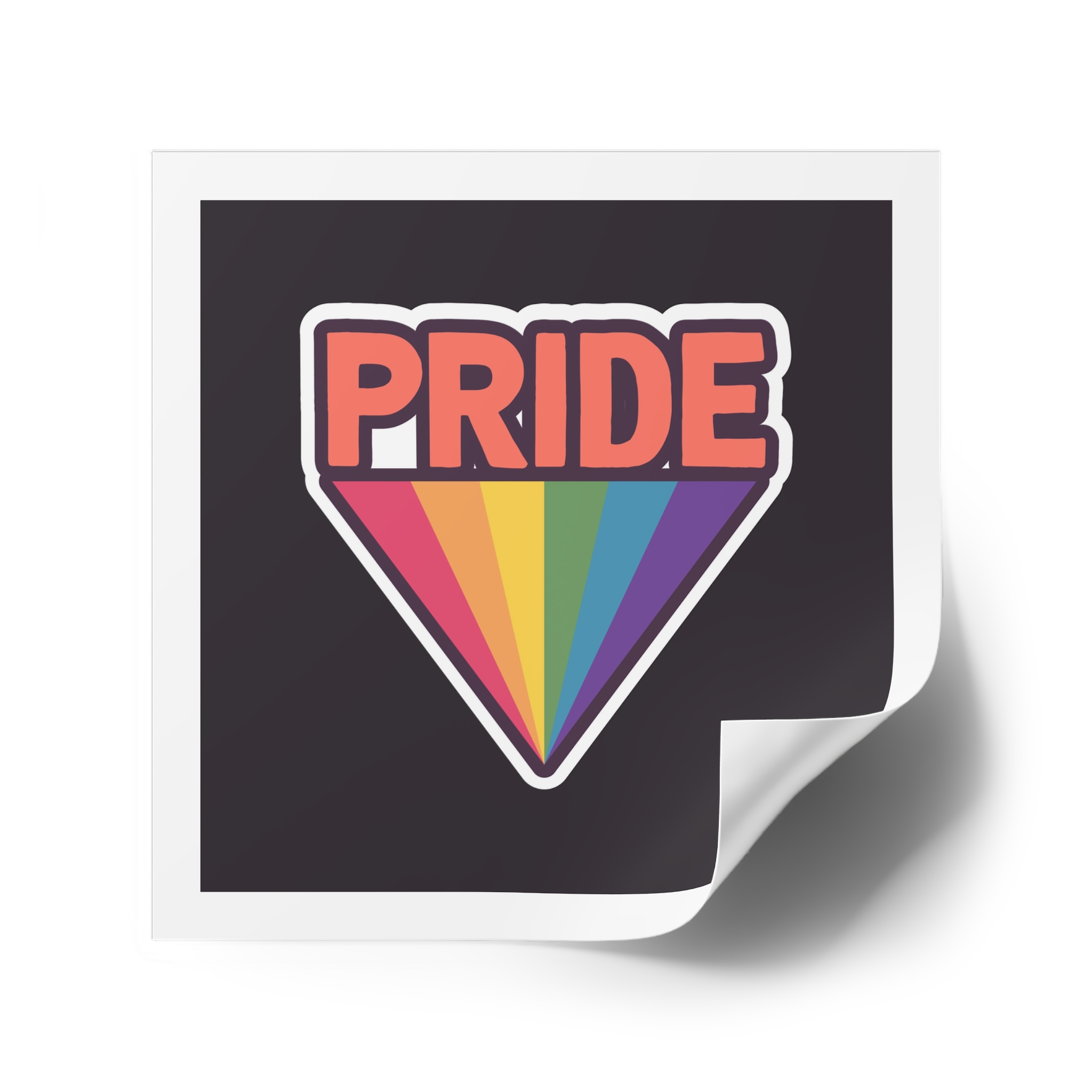Pride With Rainbow Laminate Stickers Square - Image 42