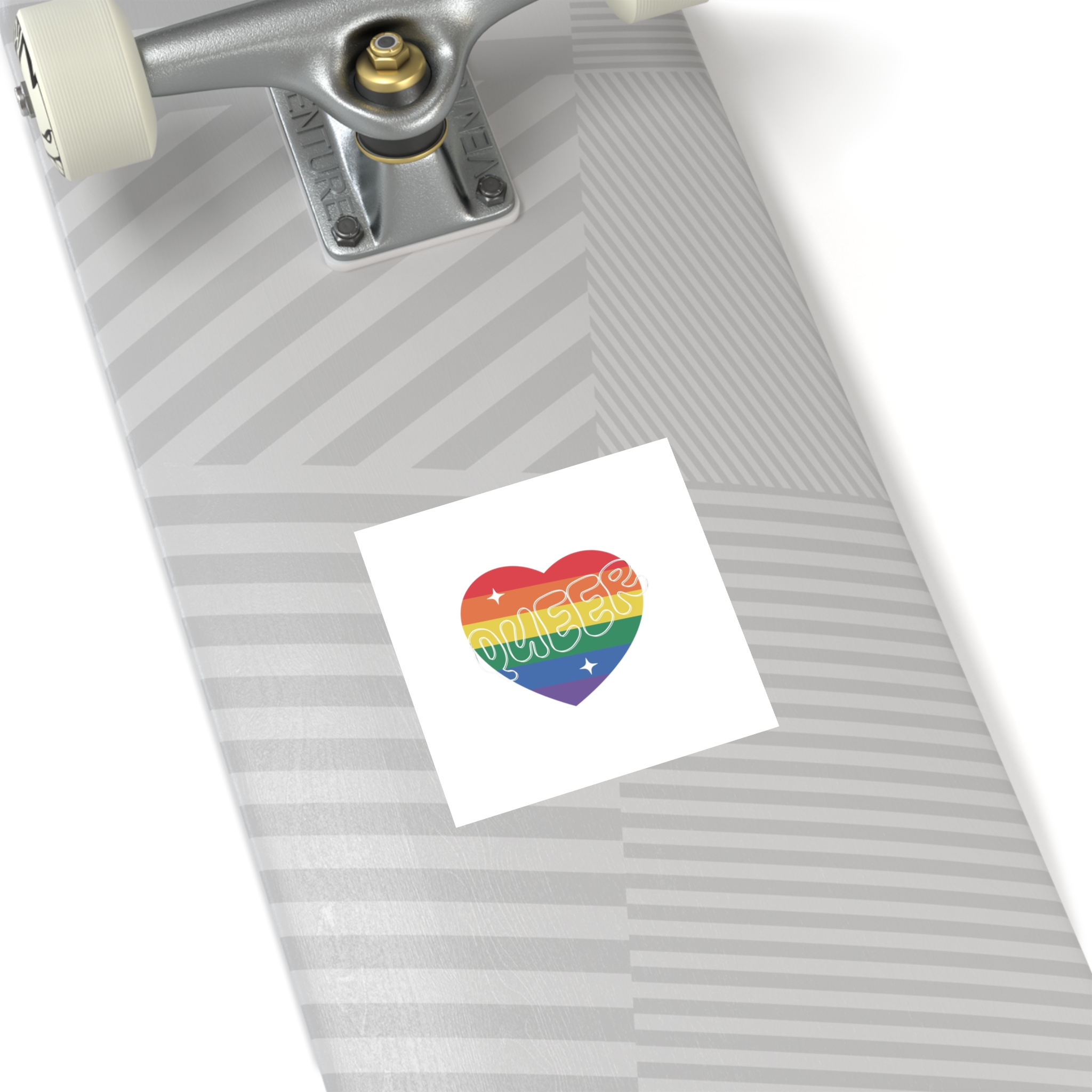 Queer Pride Heart Laminate Stickers Square - Image 72