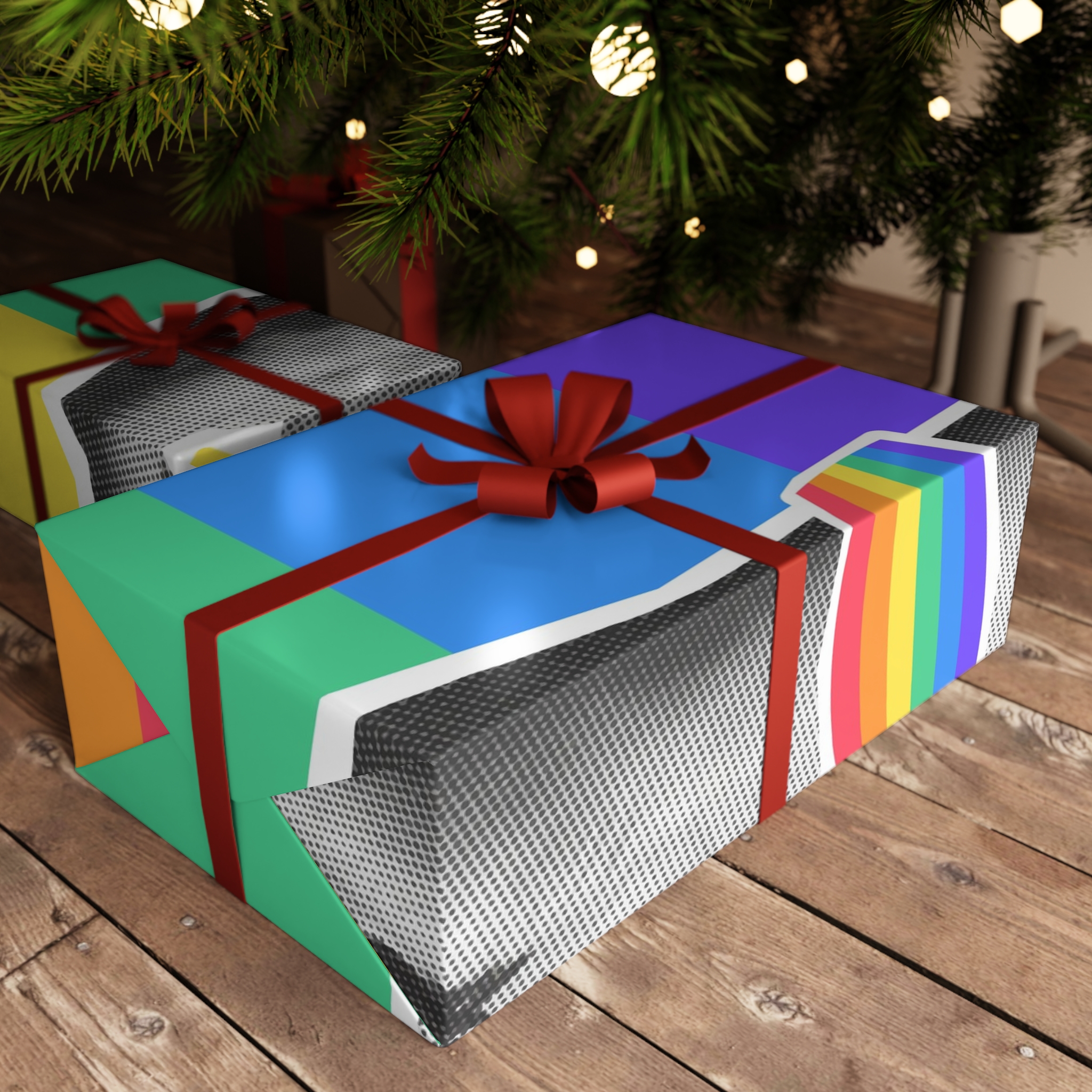 Lgbtq Trendy Retro Collage Halftone Hands Gift Wrapping Paper Sheets 1pc - Image 6