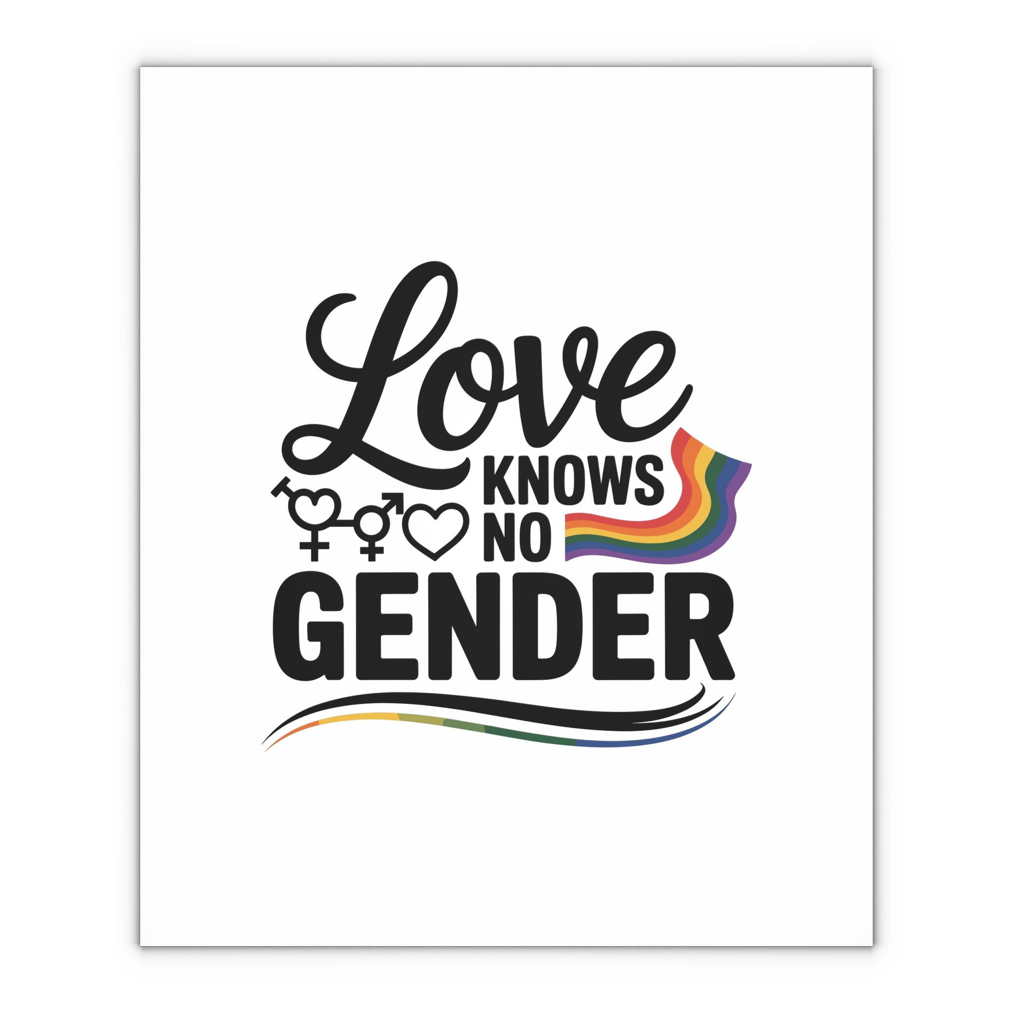 Love Knows No Gender T Shirt Design Isolated White Background Gift Wrapping Paper Sheets 1pc - Image 4