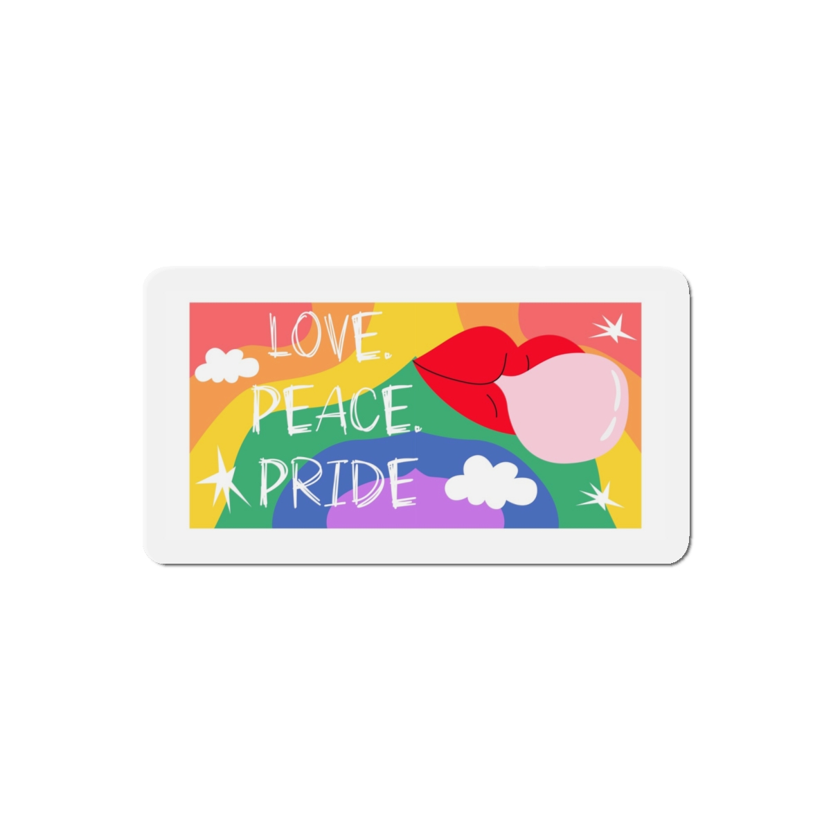 Lgbt Festive Cartoon Groovy Banner Retro 90s Style Love Freedom Concept Die Cut Magnets - Image 10