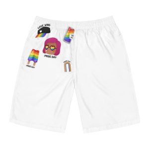 Flat Pride Day Badge Collection Mens Board Shorts Aop