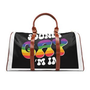 Black Background With Words Sound Written White Letters Waterproof Travel Bag