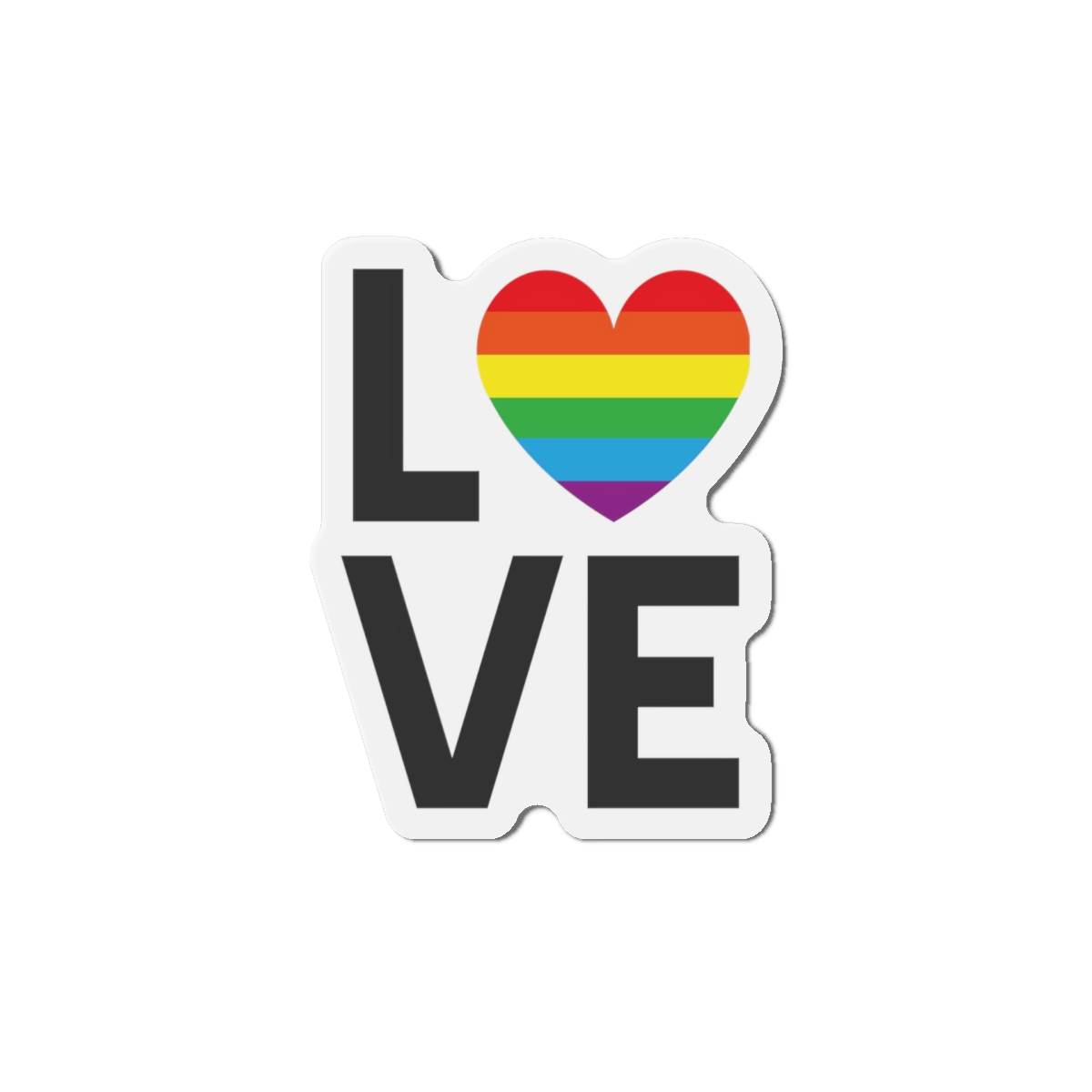 Vector Lgbt Rainbow Flag Love Lettering Isolated White Background Die Cut Magnets - Image 10