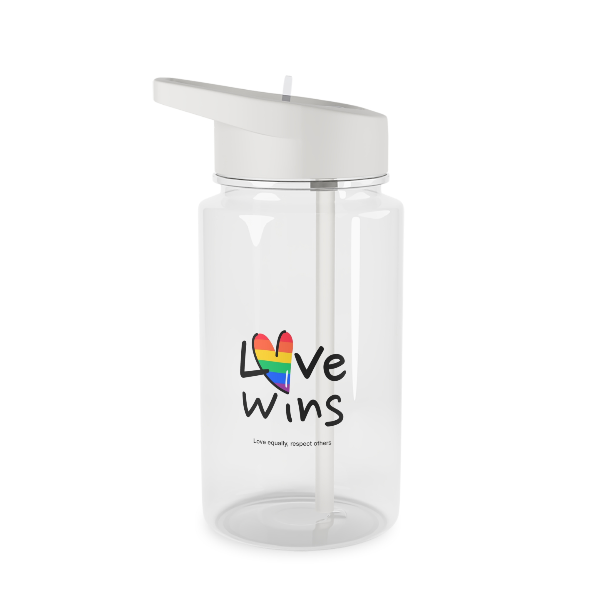 Love Letter Pride Rainbow Lettering Text Writing Pattern Freedom Love Heart Homo Colors Flag Parade(2) (1) Tritan Water Bottle