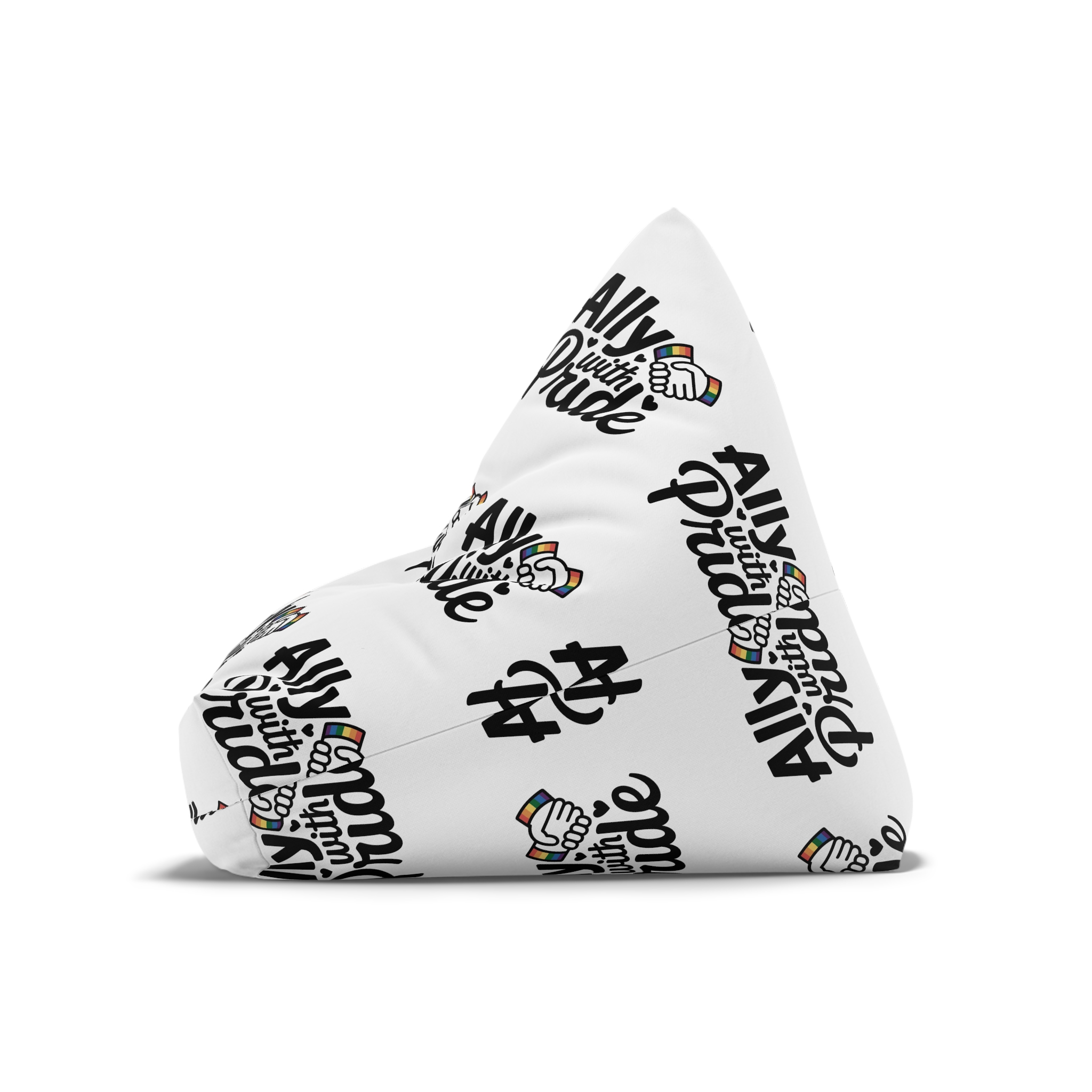 Ally With Pride T Shirt Design Isolated White Background 2 Bean Bag Chair Cover - Image 8