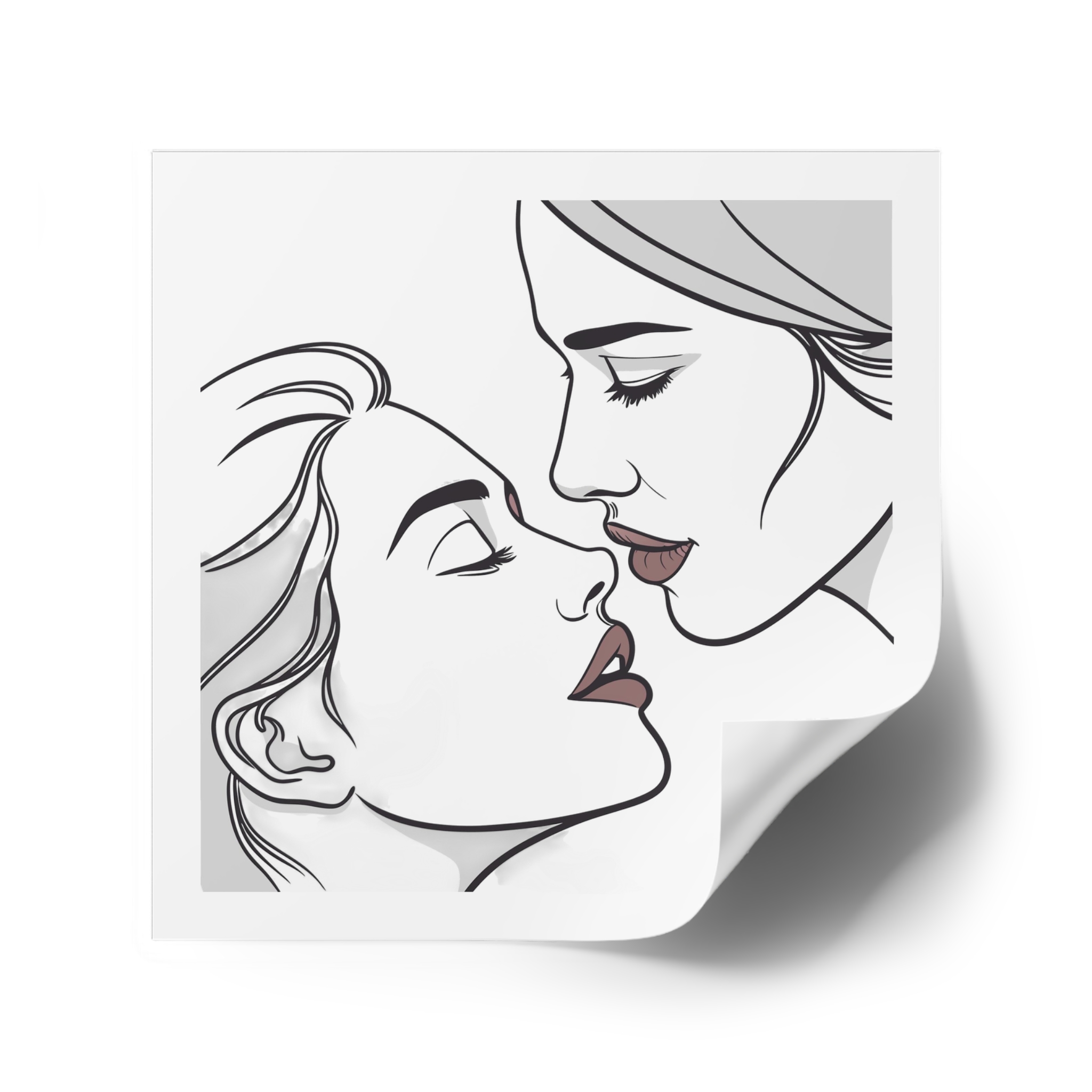 Perfect Lip Set Open Close Smooches Laminate Stickers Square - Image 34