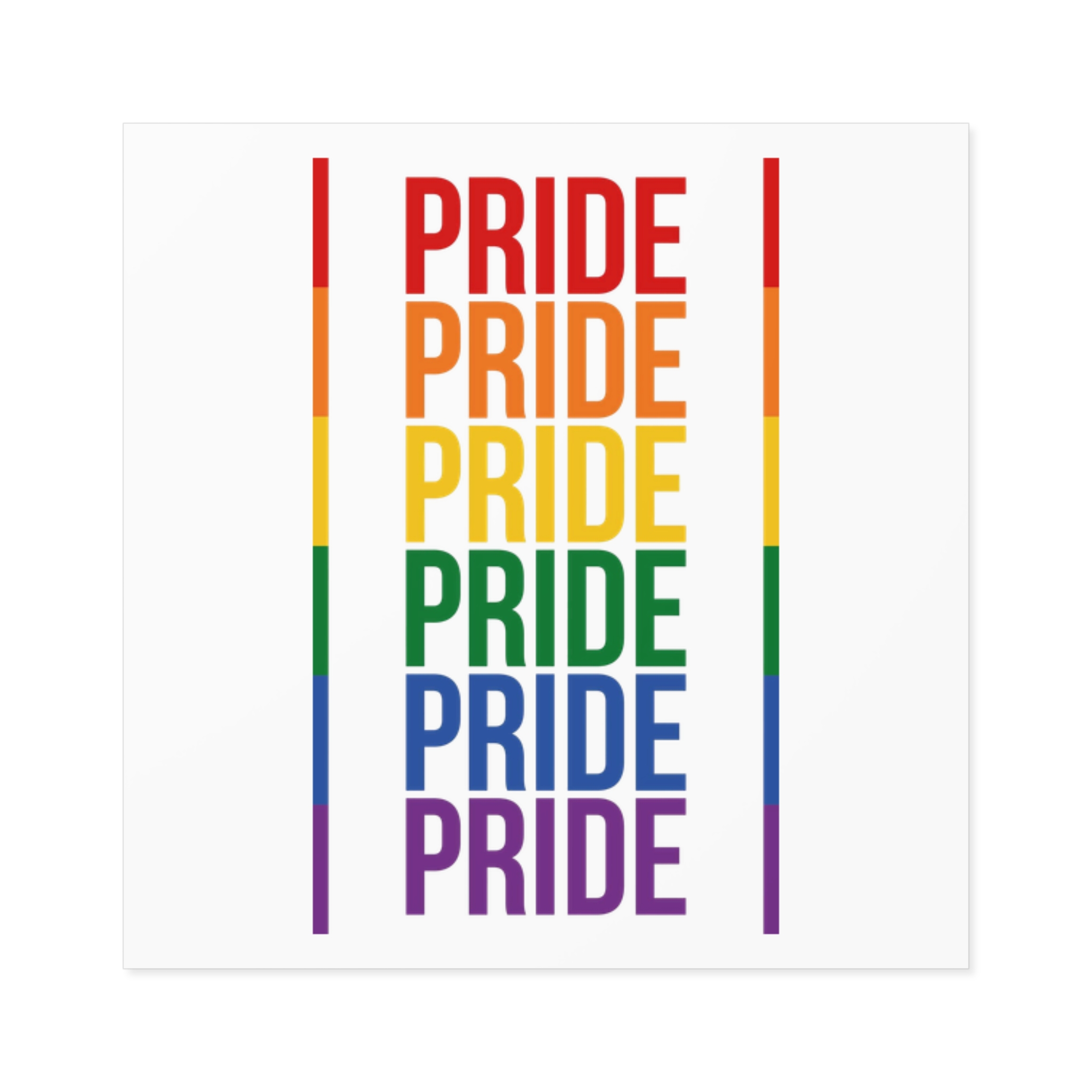Lgbt Pride Month June 2026 Lesbian Gay Bisexual Transgender Lgbtq Flag Rainbow Love Vector (1) Laminate Stickers Square