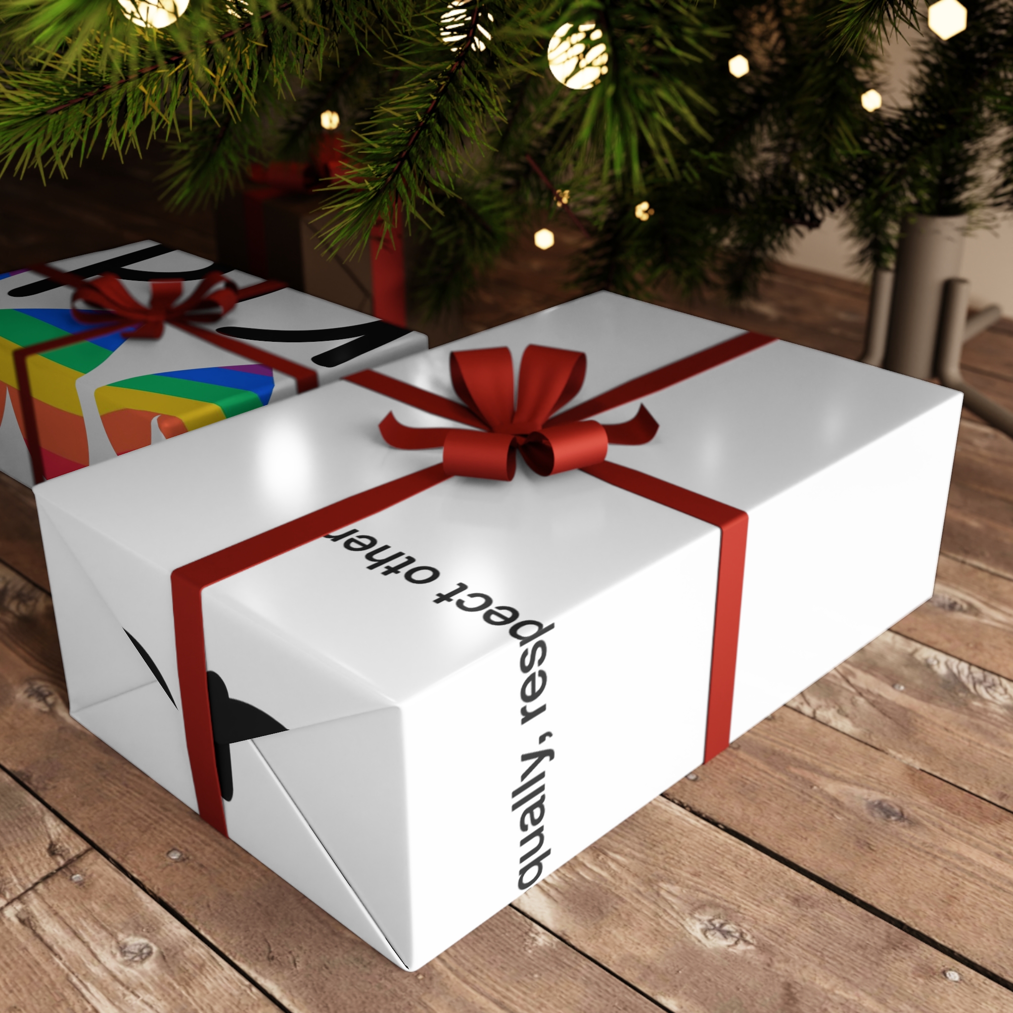 Love Letter Pride Rainbow Lettering Text Writing Pattern Freedom Love Heart Homo Colors Flag Parade(2) Gift Wrapping Paper Sheets 1pc - Image 3