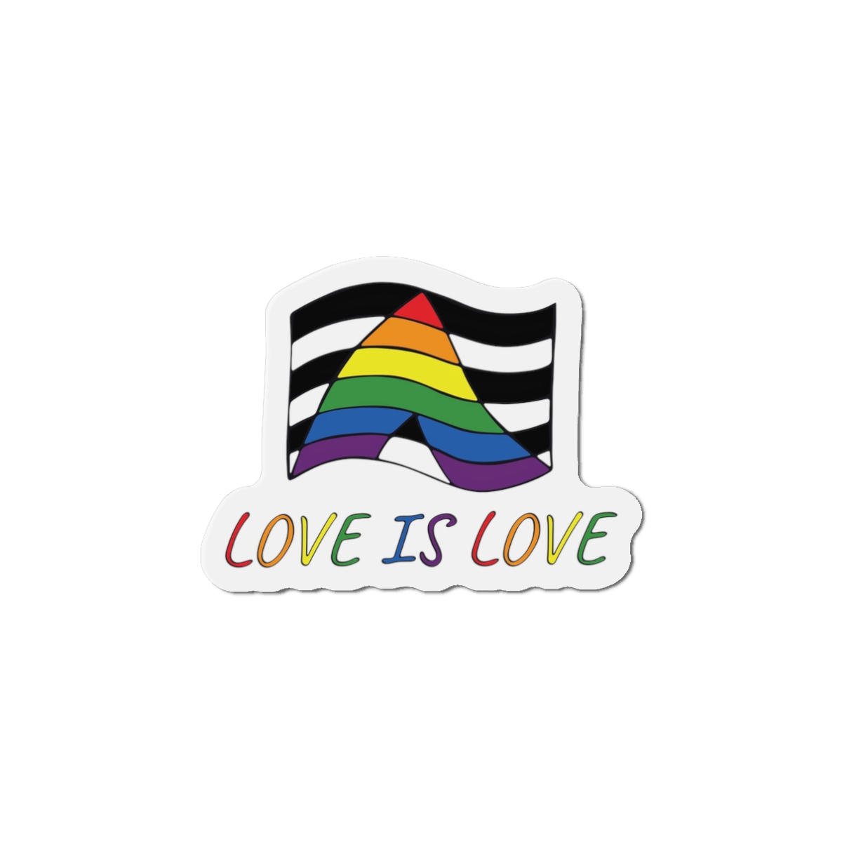 Colorful Straight Ally Pride Flag Happy Pride Day Lgbtq Community Pride Month Vector Hand Drawn Doodle Posters Stickers Logo Cards Die Cut Magnets - Image 4