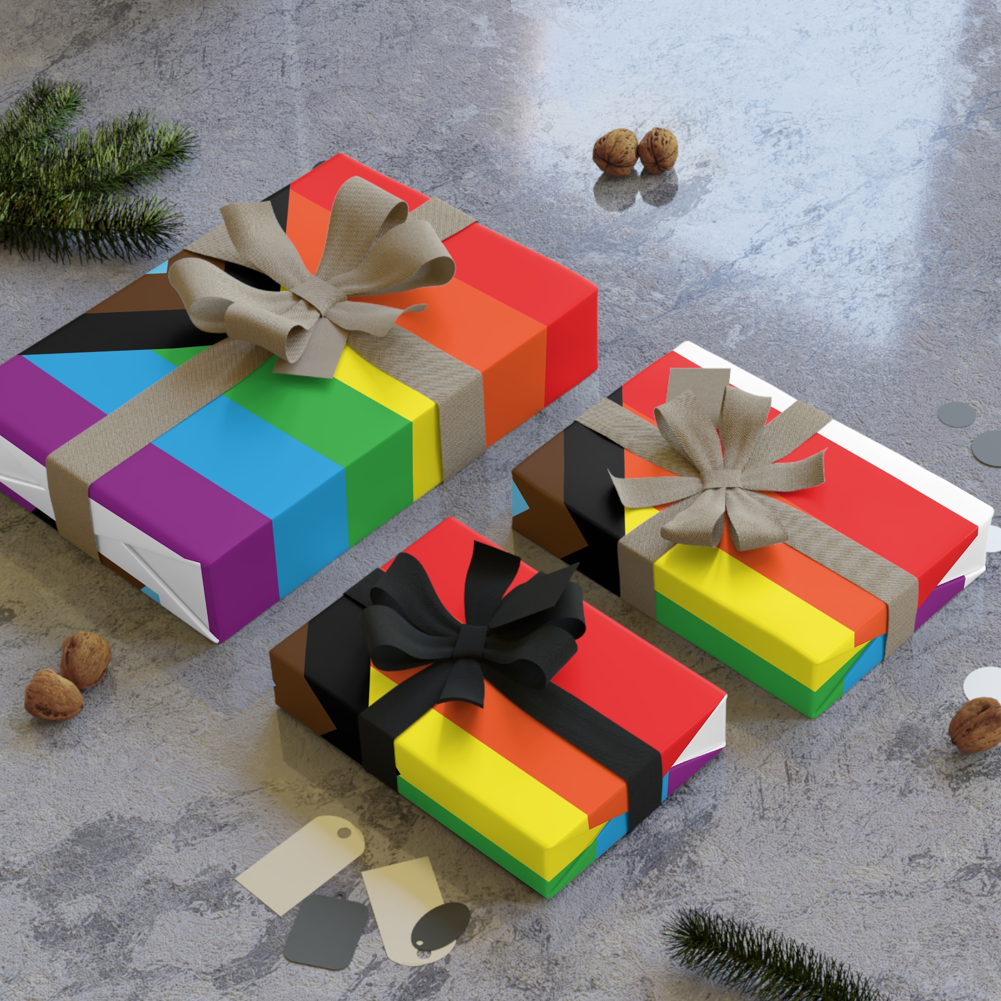 Lgbt Flag New Gift Wrapping Paper Rolls 1pc - Image 4