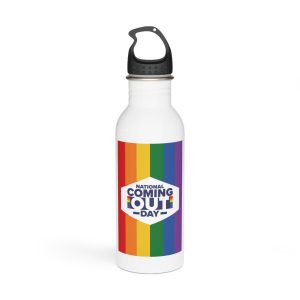 Coming Out Day Pride Month Lgbt Rainbow Flag Diversity Equality Free Love Vector Poster Stainless Steel Water Bottle