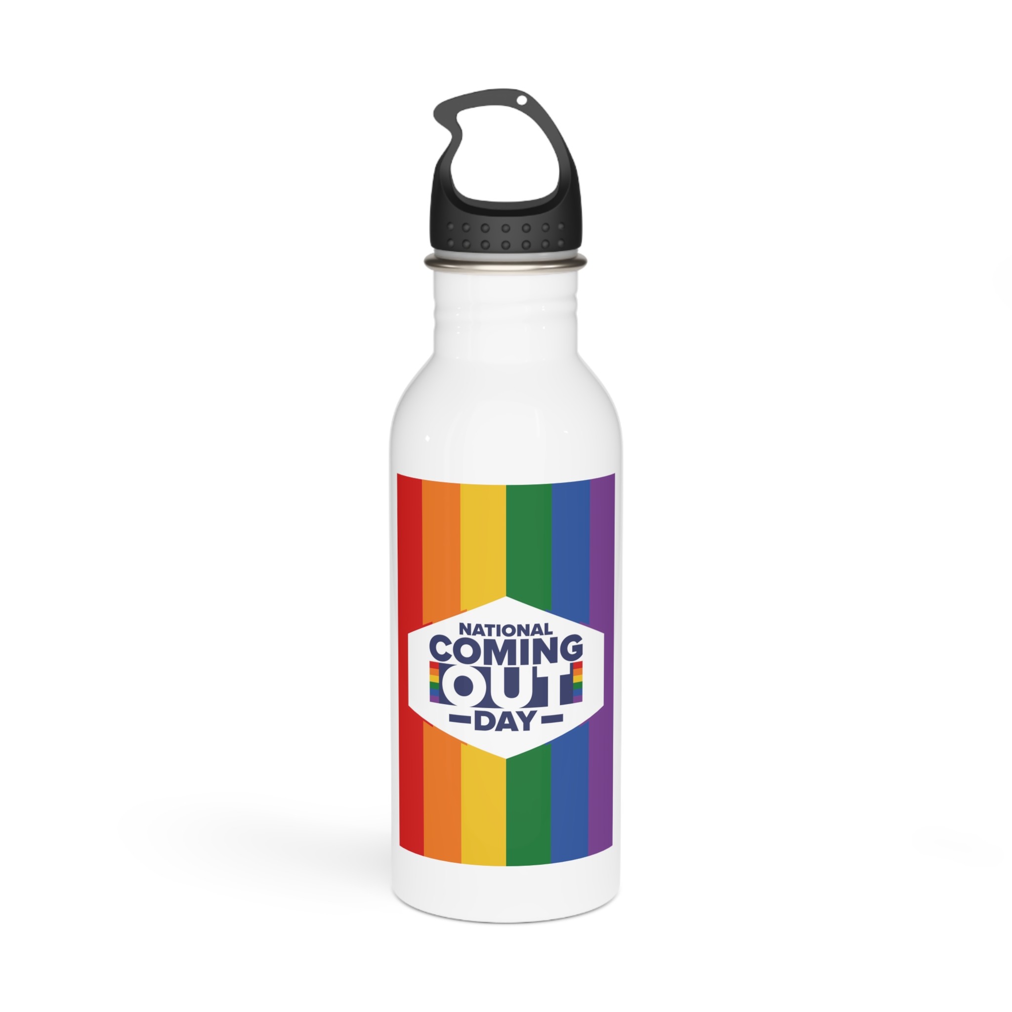 Coming Out Day Pride Month Lgbt Rainbow Flag Diversity Equality Free Love Vector Poster Stainless Steel Water Bottle