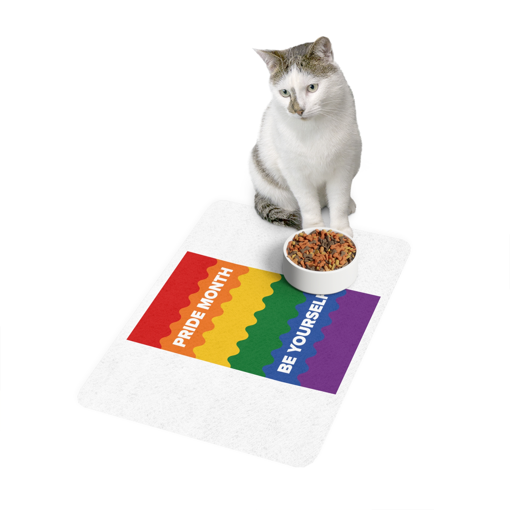 Lgbt Pride Month June Lesbian Gay Bisexual Transgender Lgbtq Flag Rainbow Vector Pet Food Mat 12x18 - Image 3