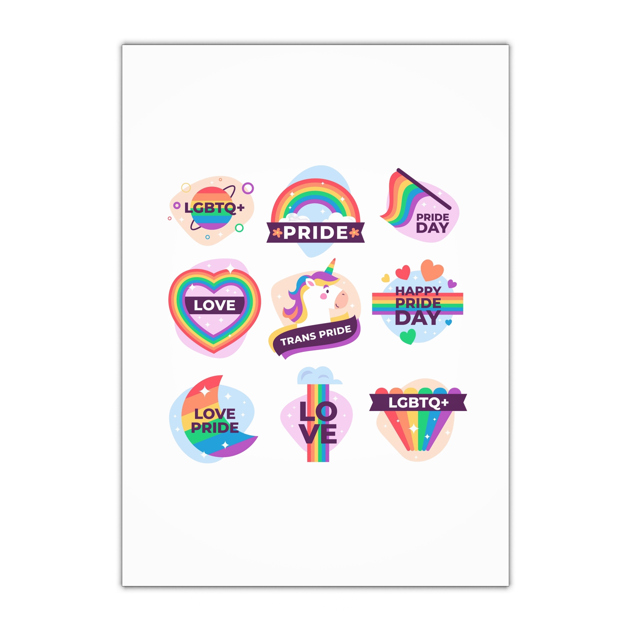 Labels Design Pride Day Event Gift Wrapping Paper Sheets 1pc