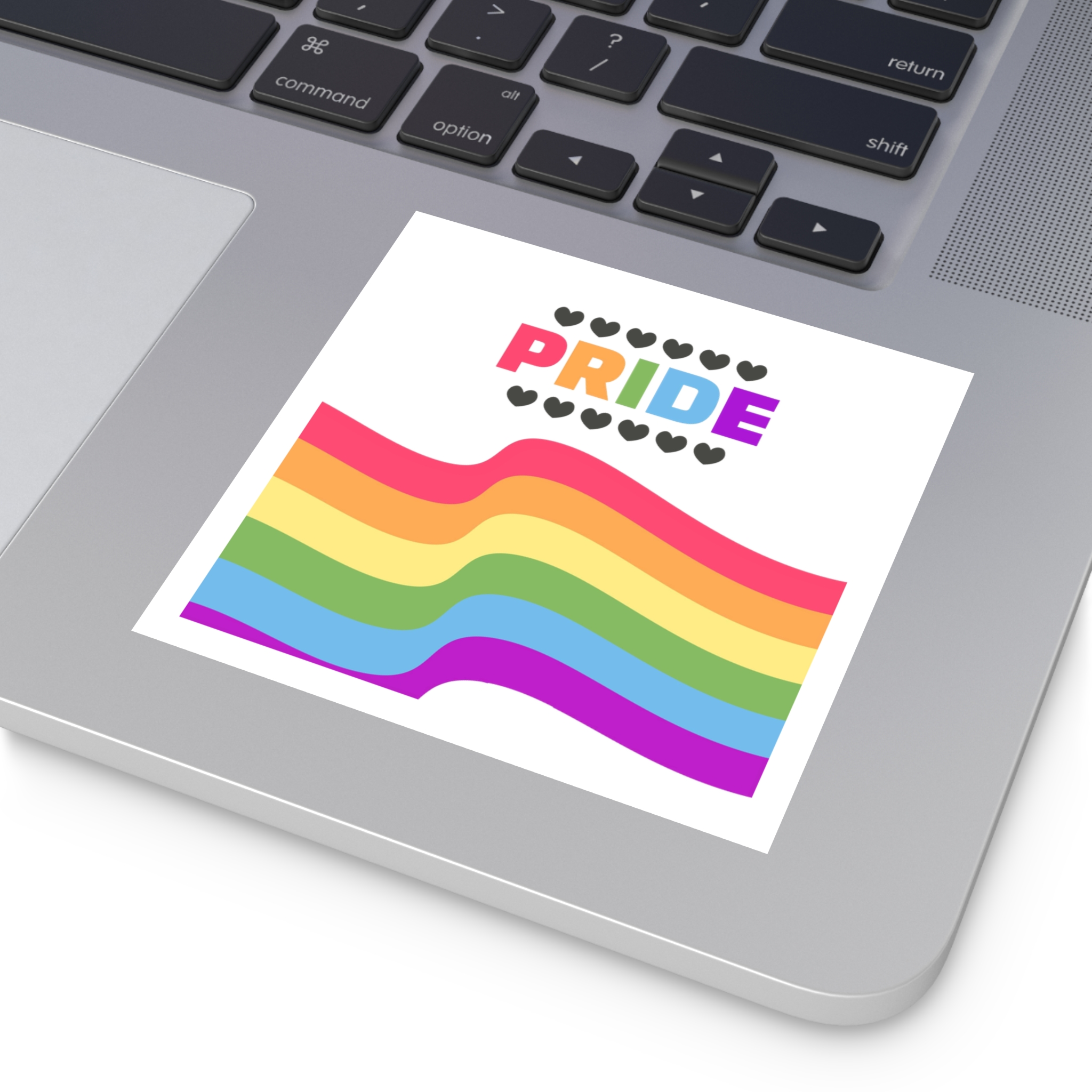 Pride Background With Flag Lgbtq Pride Laminate Stickers Square - Image 27