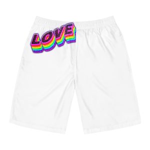 Love Png Word Rainbow Typography Mens Board Shorts Aop