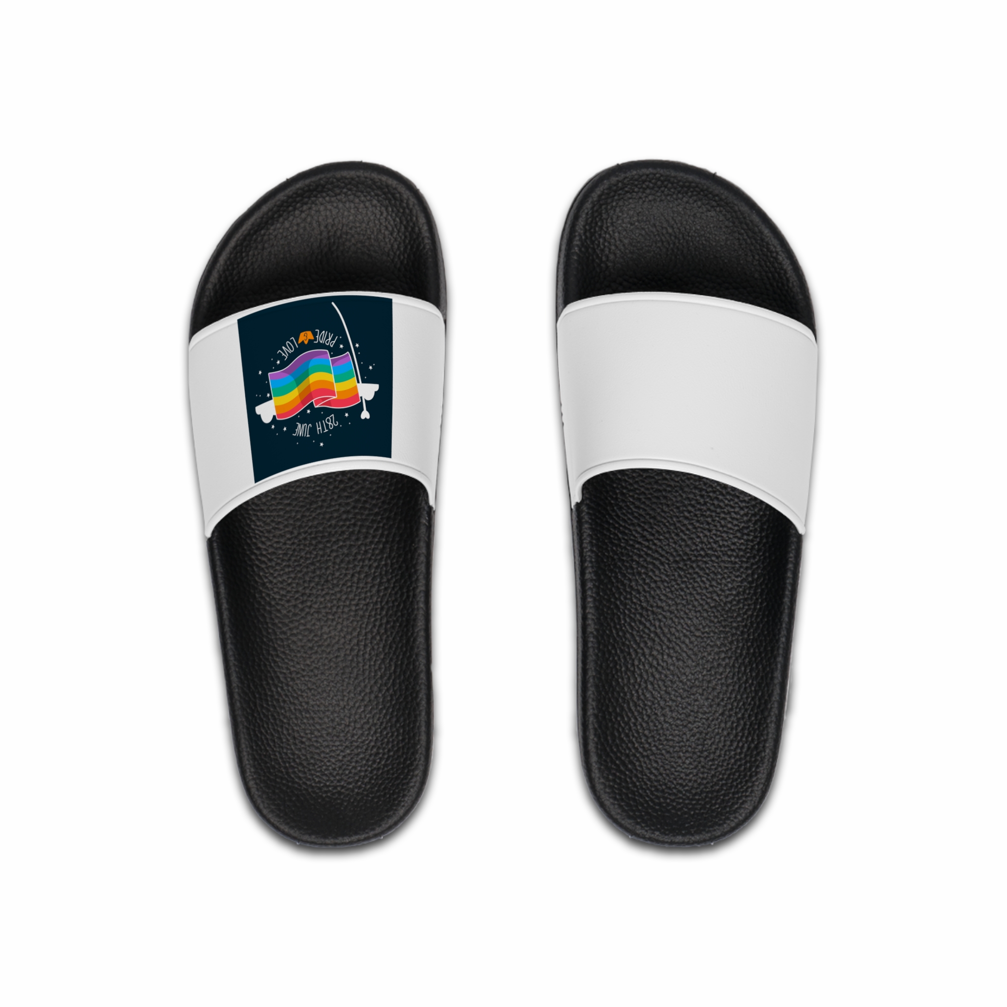 Rainbow Flag With Pride Day Concept Mens Slide Sandals