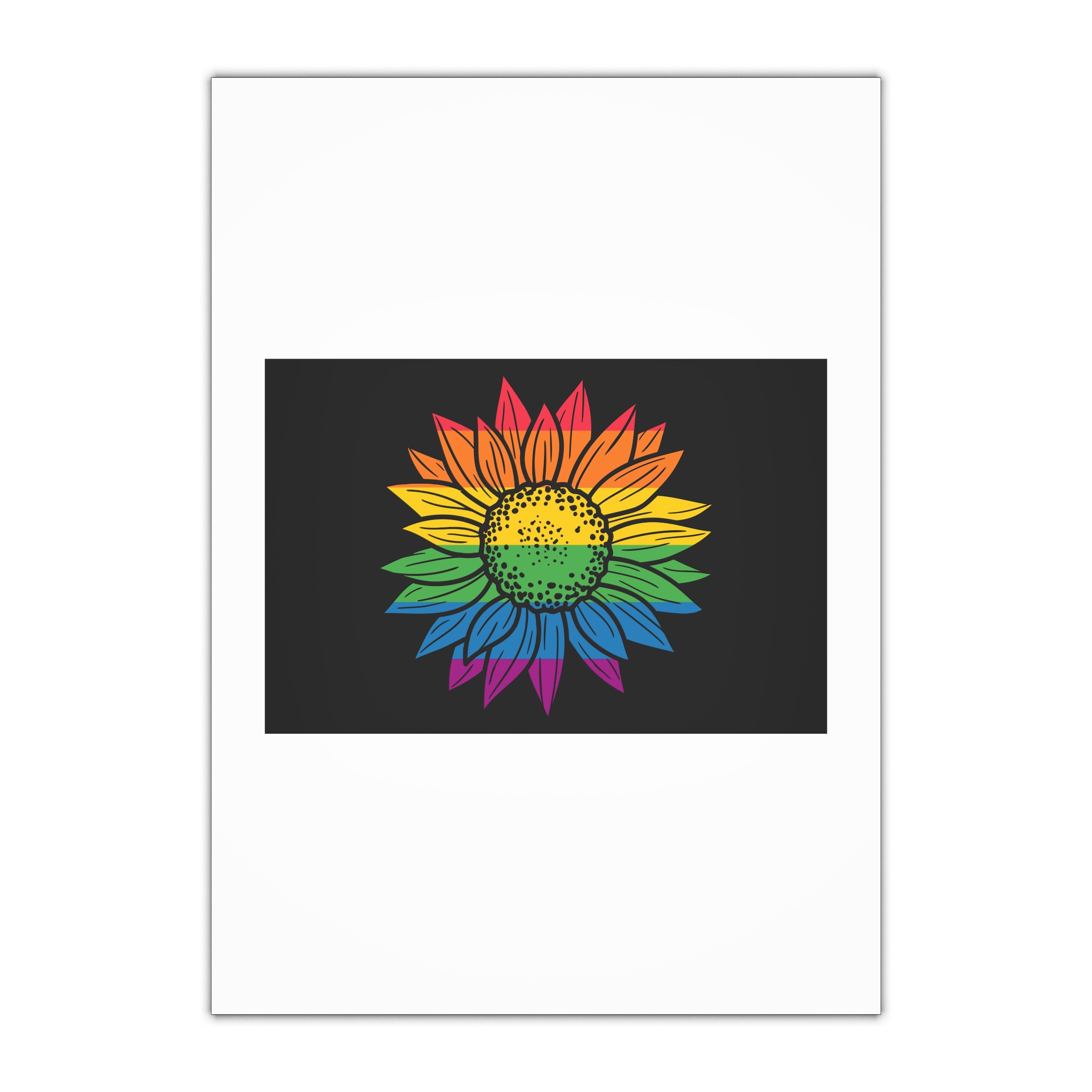 Sunflower Pride Rainbow Premium Vector T Shirt(1) Gift Wrapping Paper Sheets 1pc