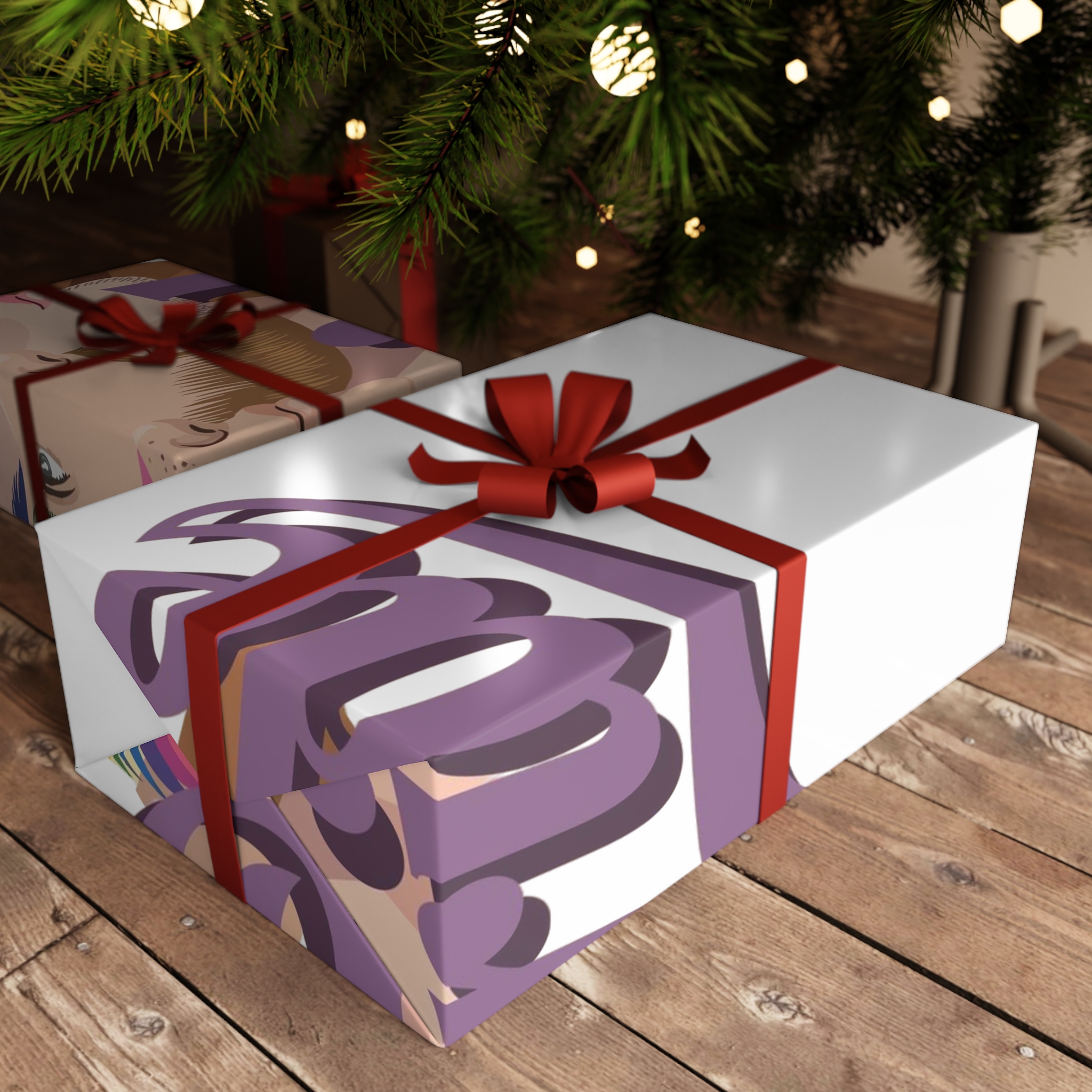 Vector Illustration Four Side Profiles Lgbtq Individuals With Vibrant Hair Colors Gift Wrapping Paper Sheets 1pc - Image 6