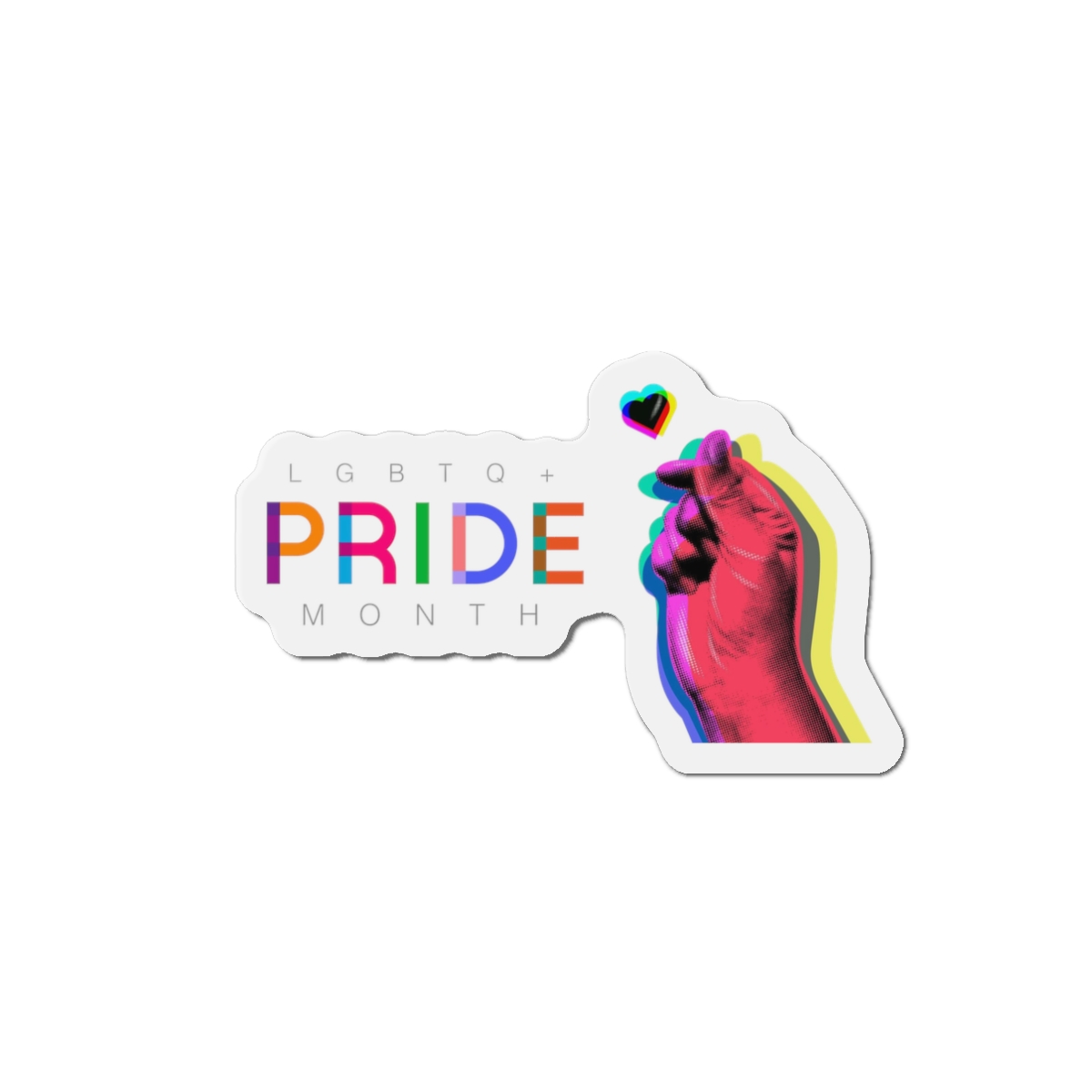 Pride Month Lgbtq Banner Gay Pride Month Rainbow Color Flat Design Hand Together Love Sign Typography Die Cut Magnets - Image 4